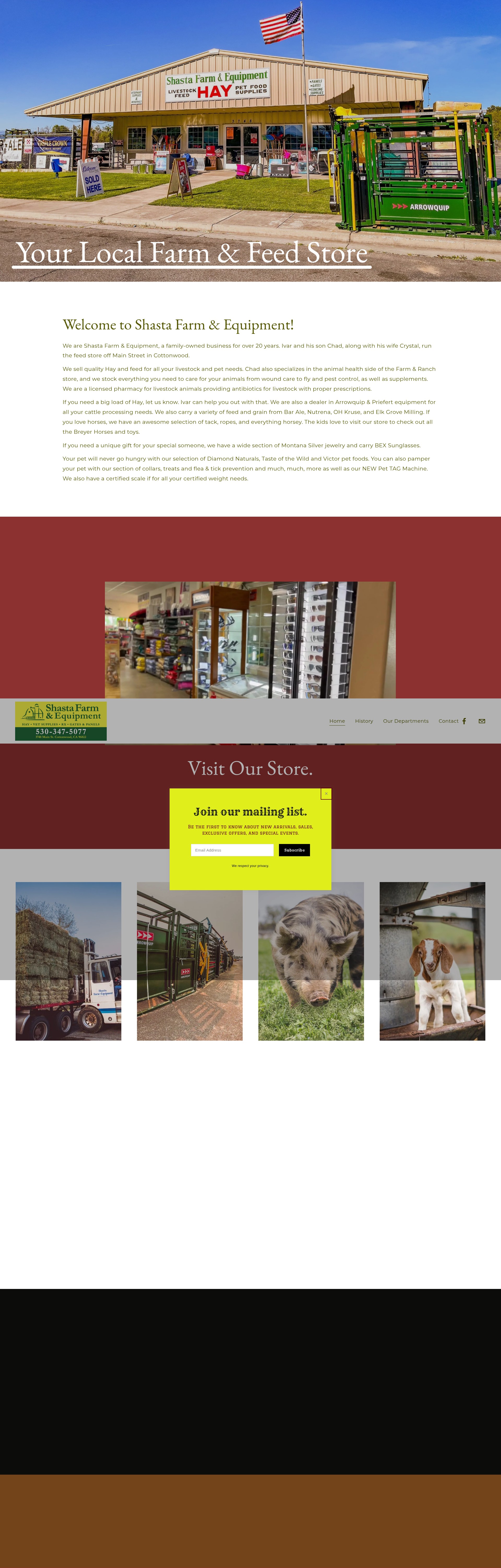 Screenshot of shastafarmequipment.com