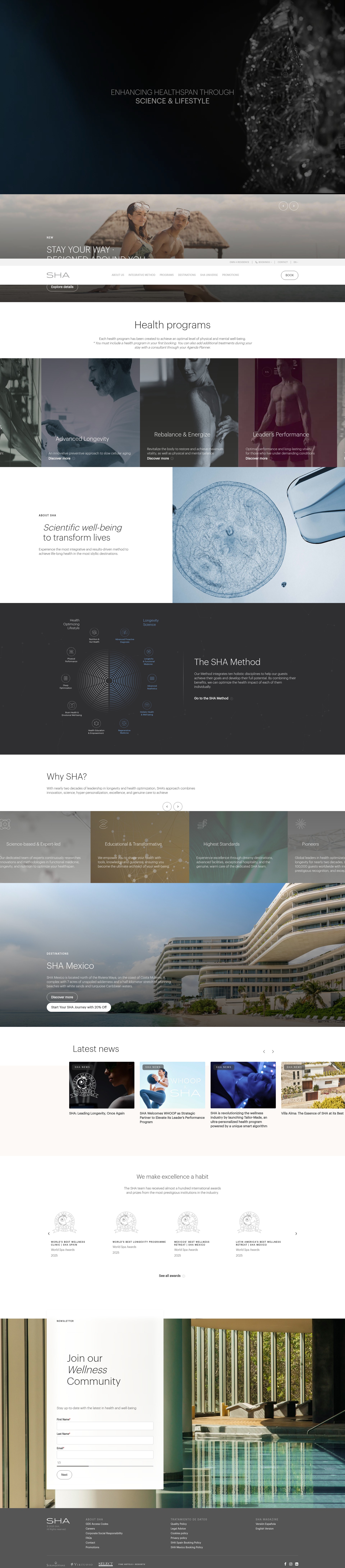 Screenshot of shawellness.com