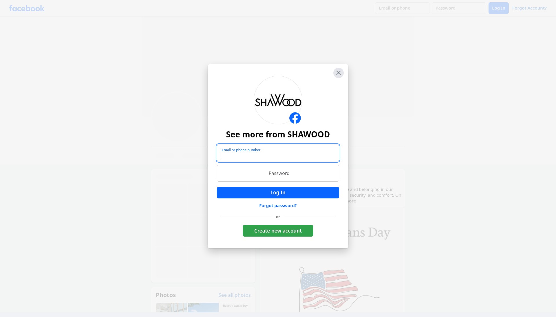 Screenshot of shawood.com