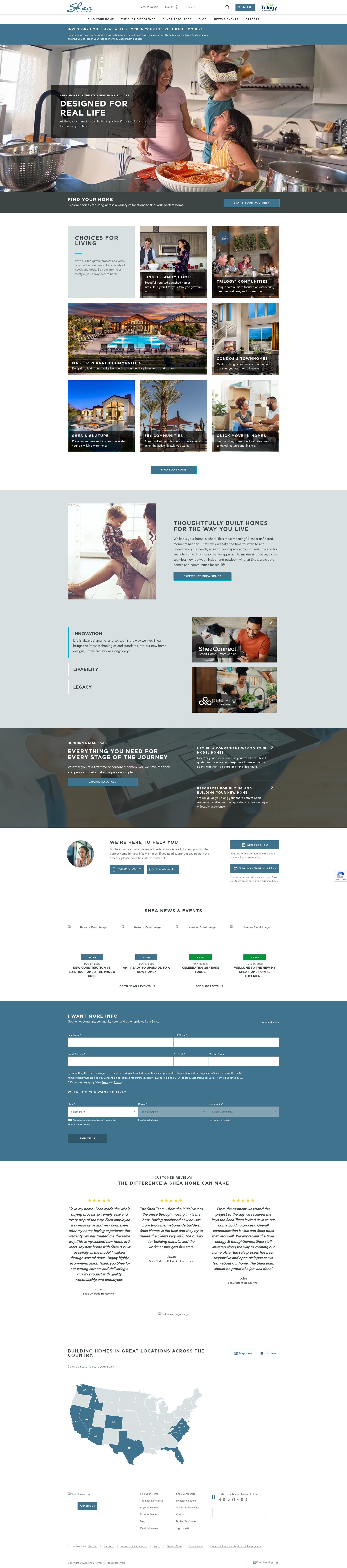 Screenshot of sheahomes.com
