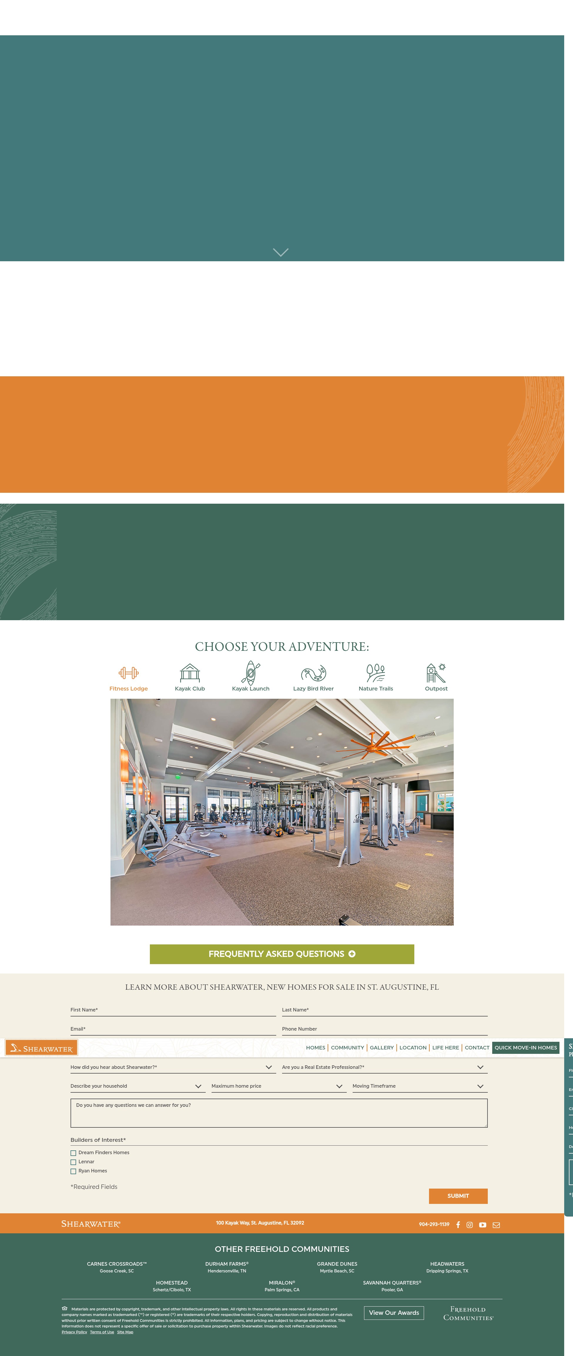 Screenshot of shearwaterliving.com