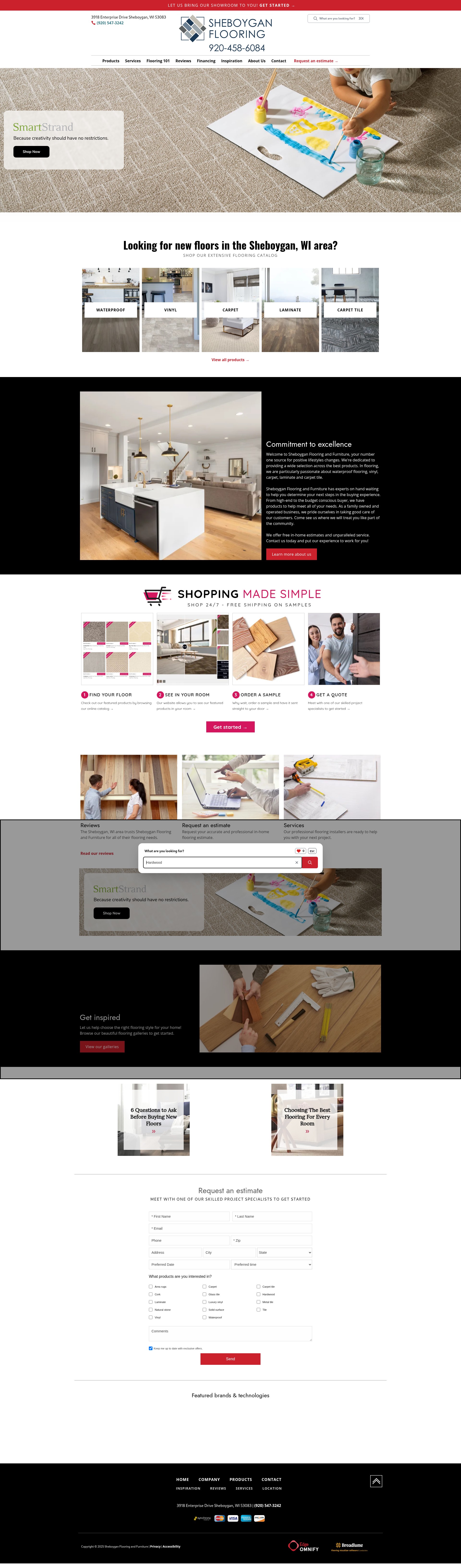 Screenshot of sheboyganflooring.net