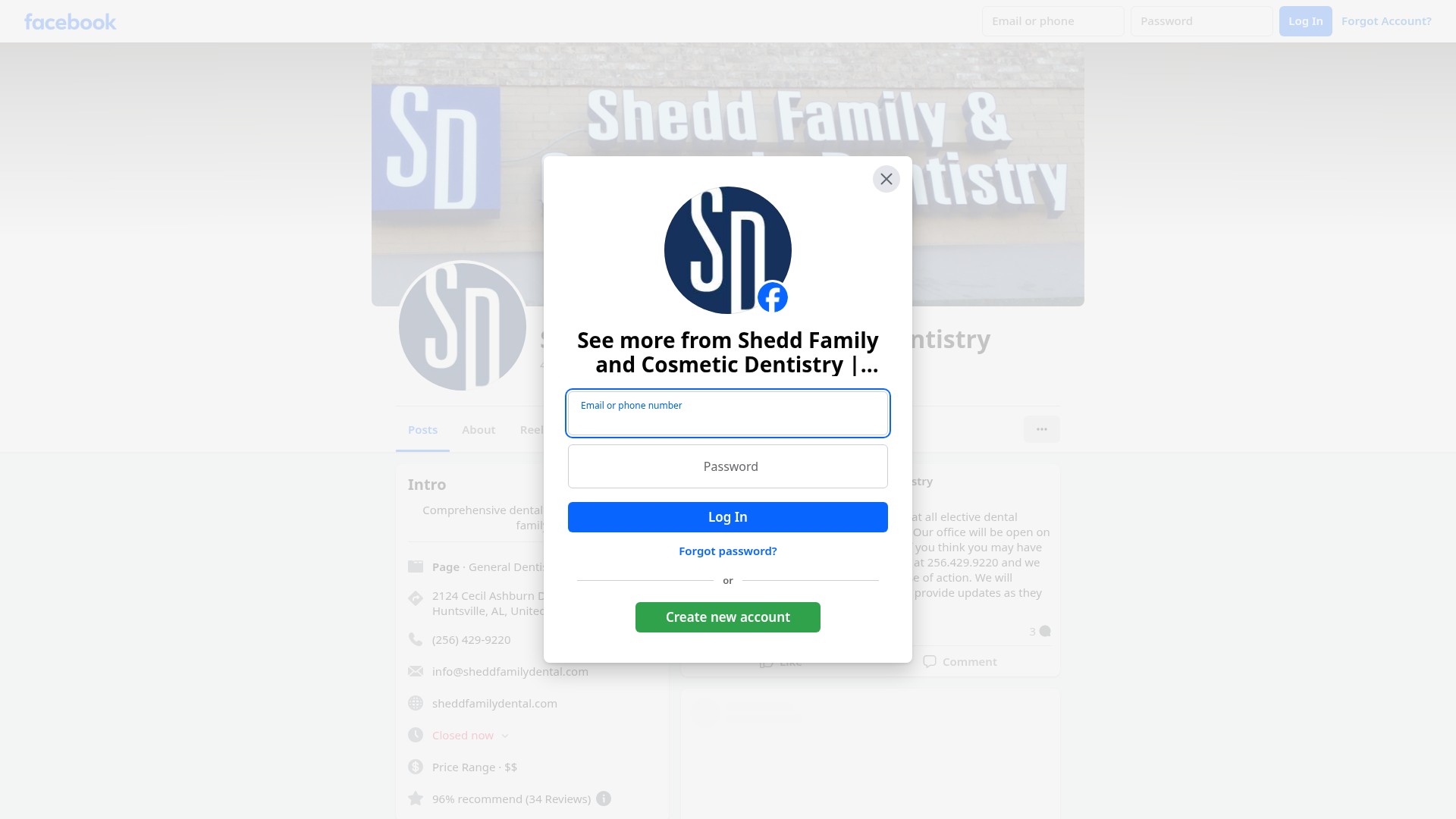 Screenshot of sheddfamilydental.com