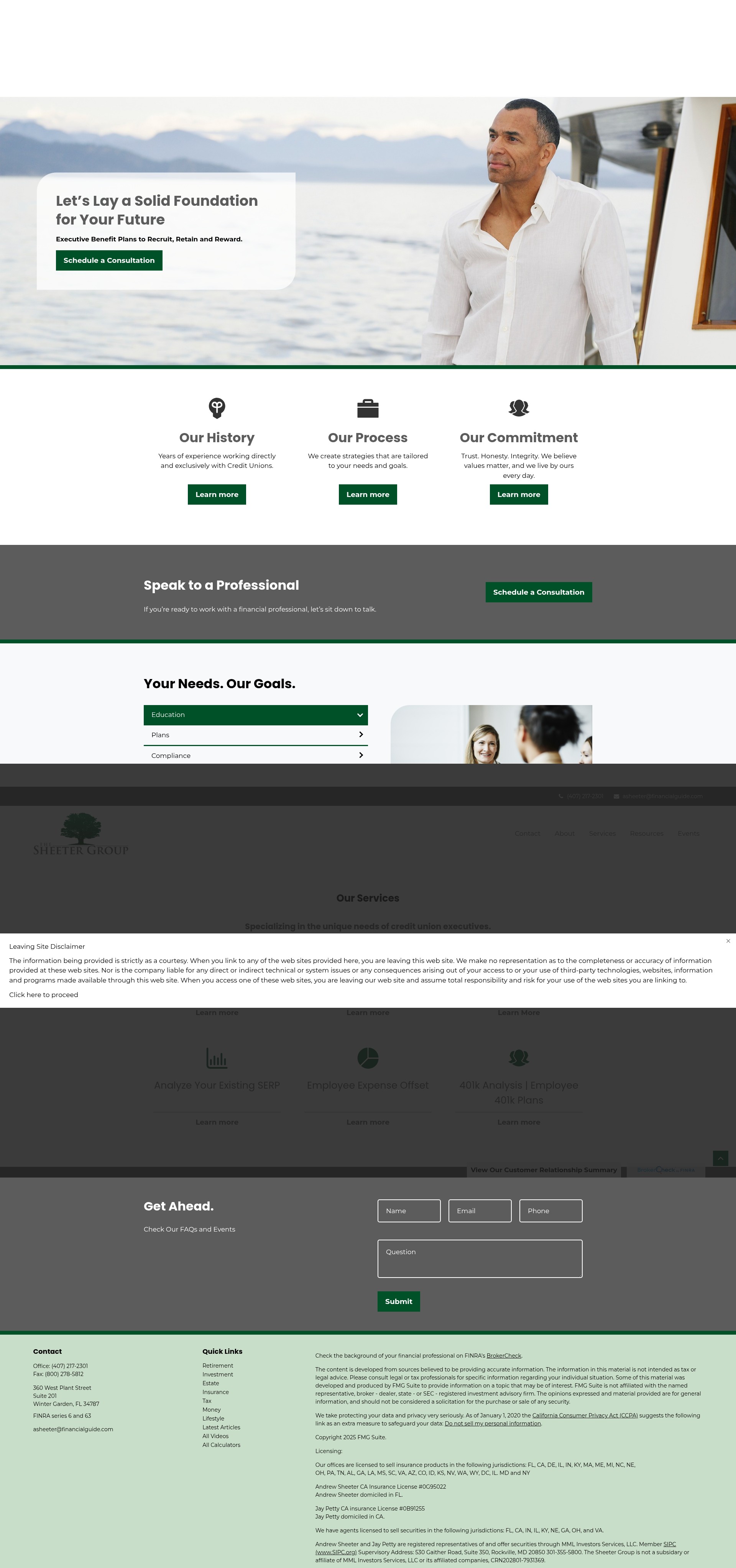 Screenshot of sheetergroup.com