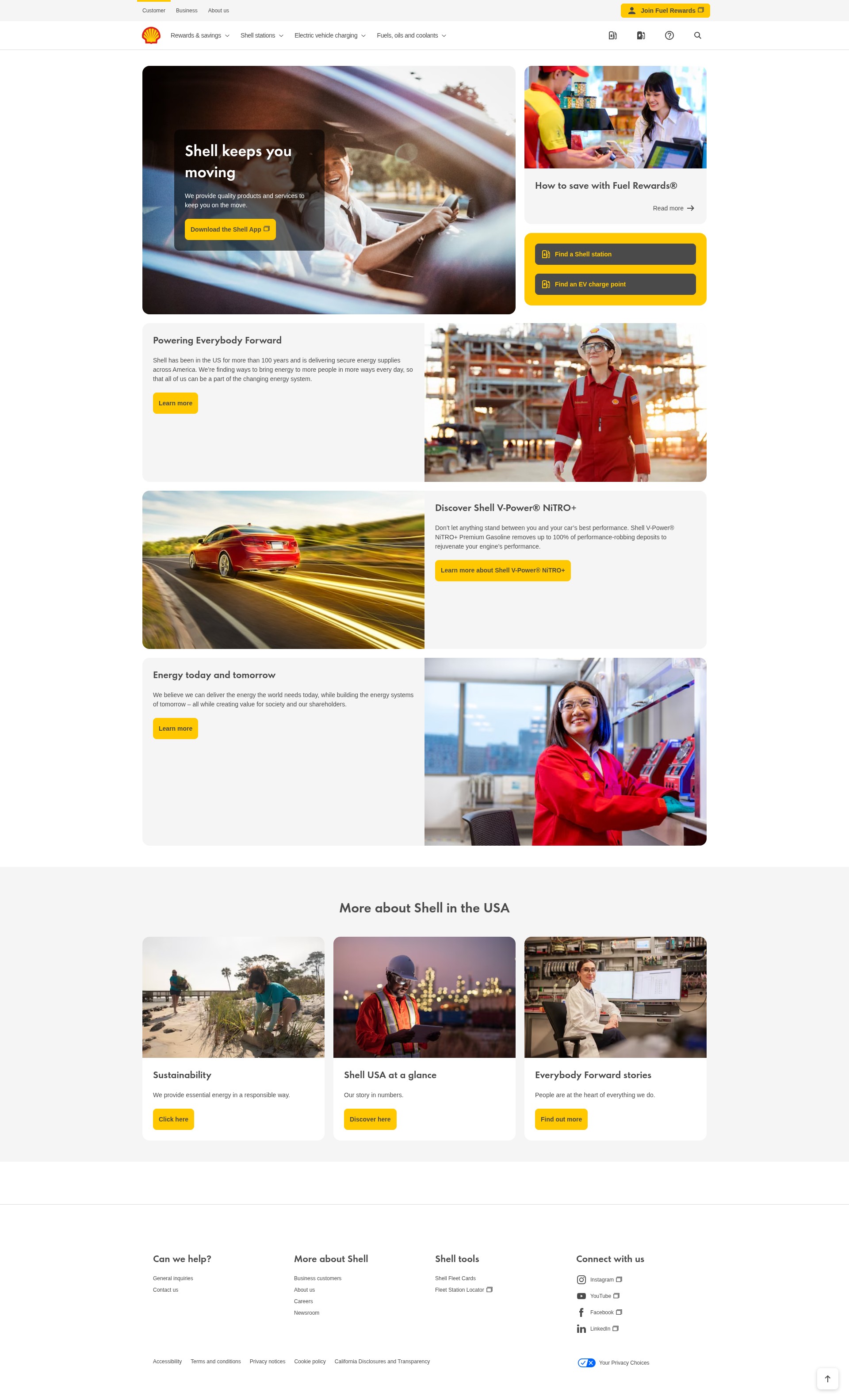 Screenshot of shell.us