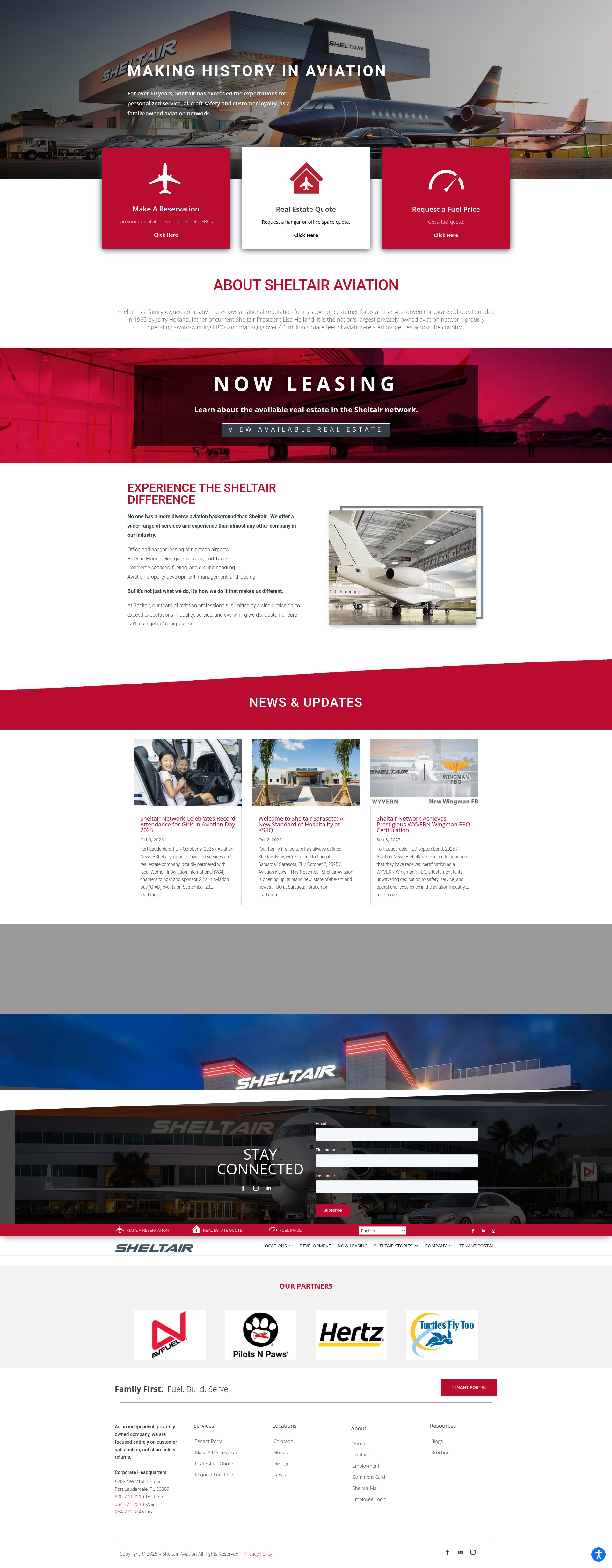 Screenshot of sheltairaviation.com