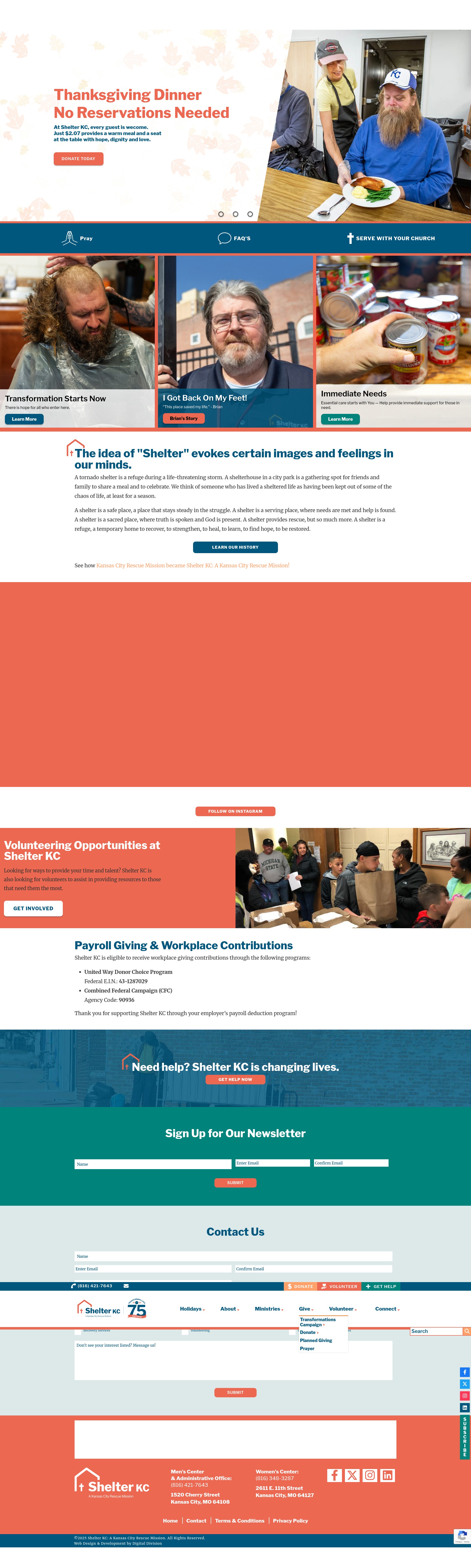 Screenshot of shelterkc.org