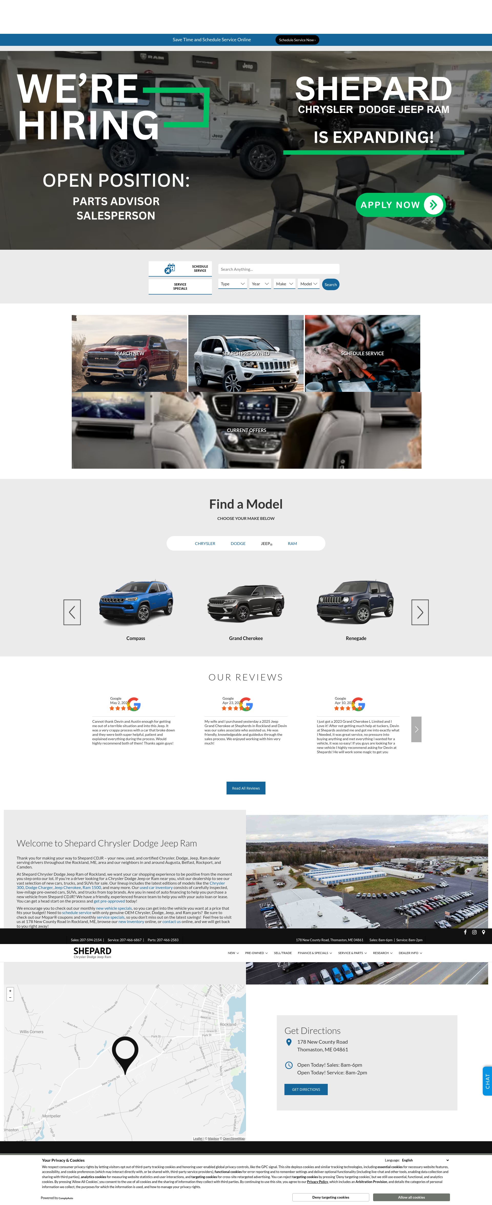 Screenshot of shepardchryslerdodge.com
