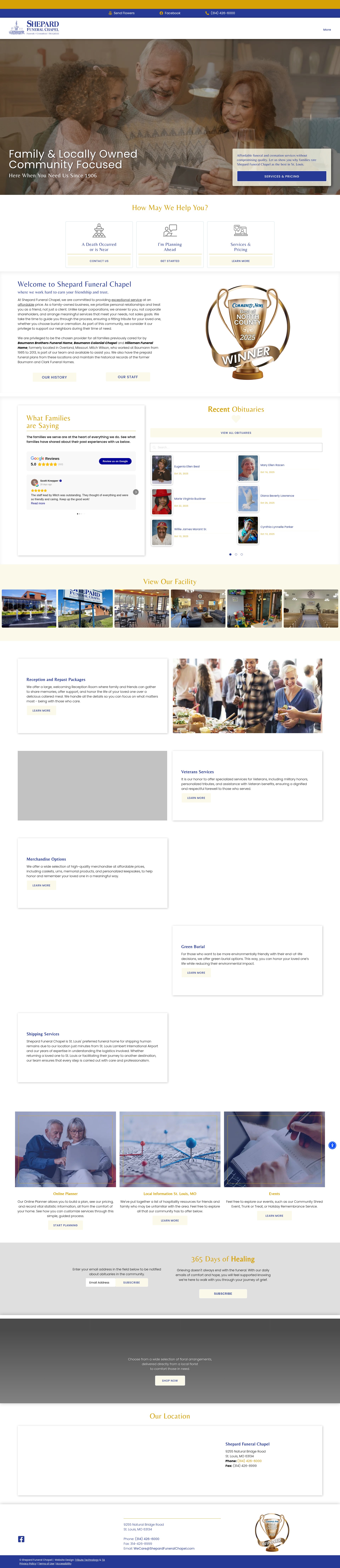 Screenshot of shepardfuneralchapel.com
