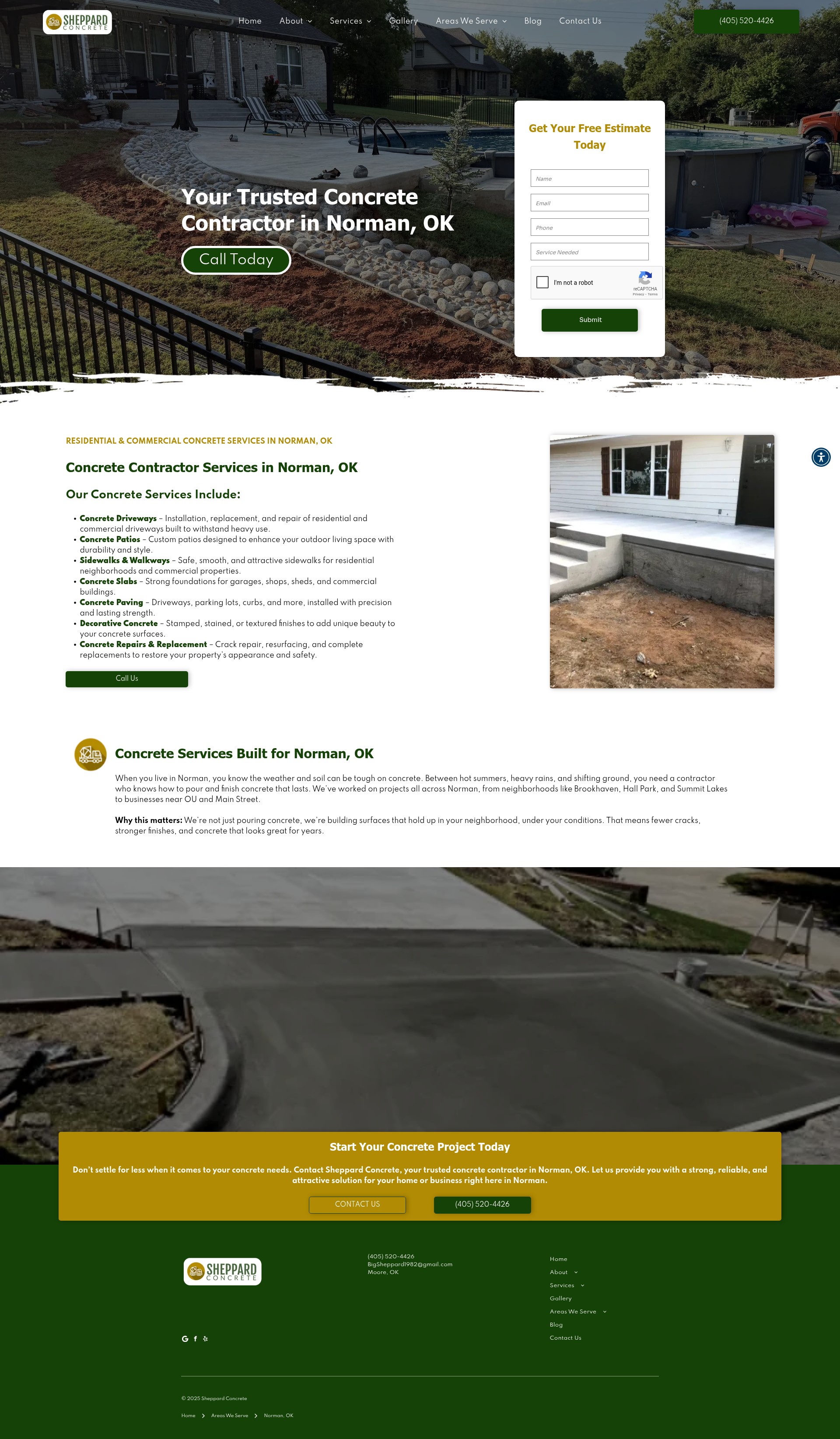 Screenshot of sheppardconcreteco.com
