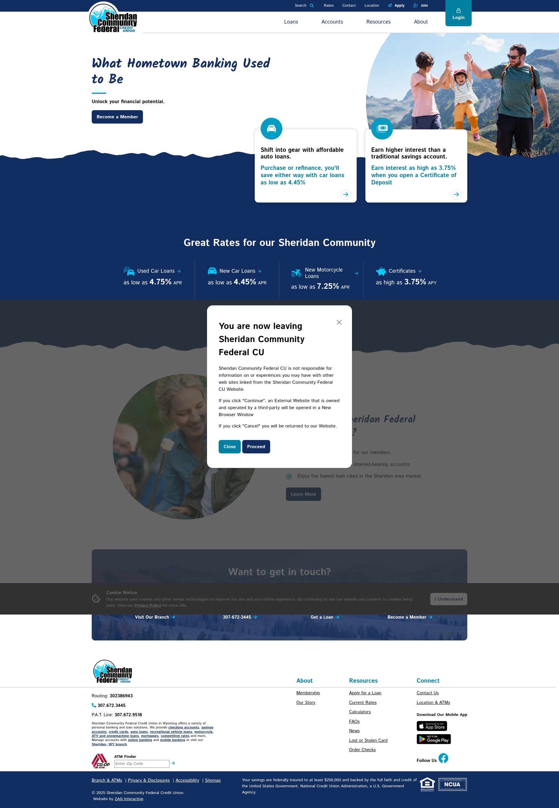 Screenshot of sheridancreditunion.com