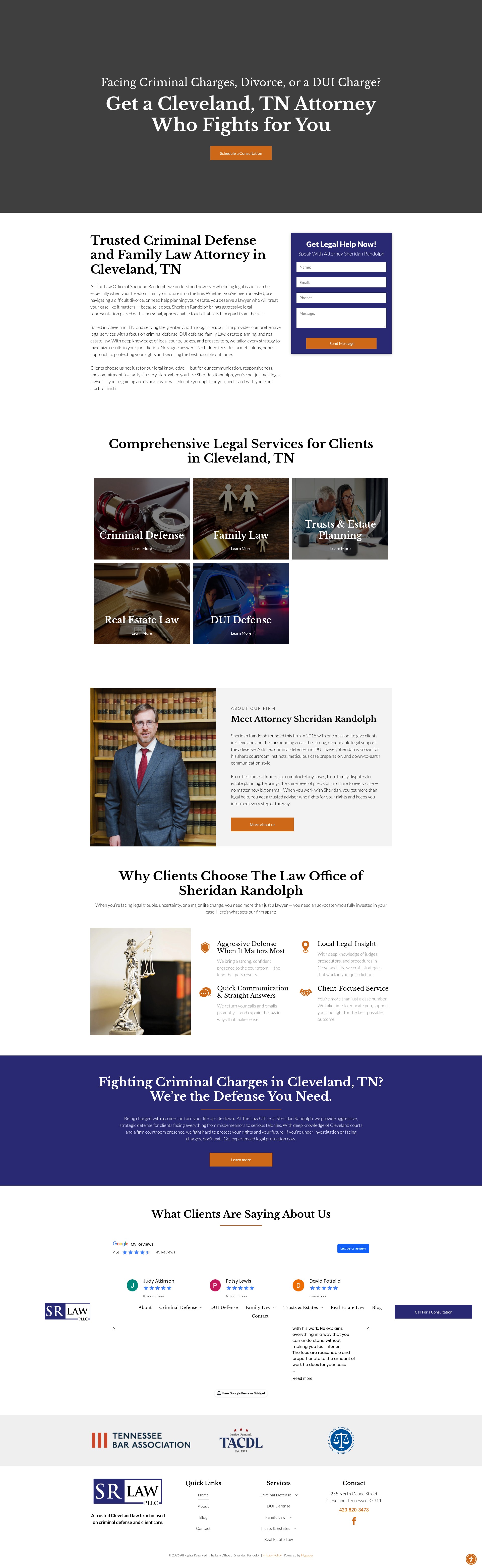 Screenshot of sheridanrandolph.com