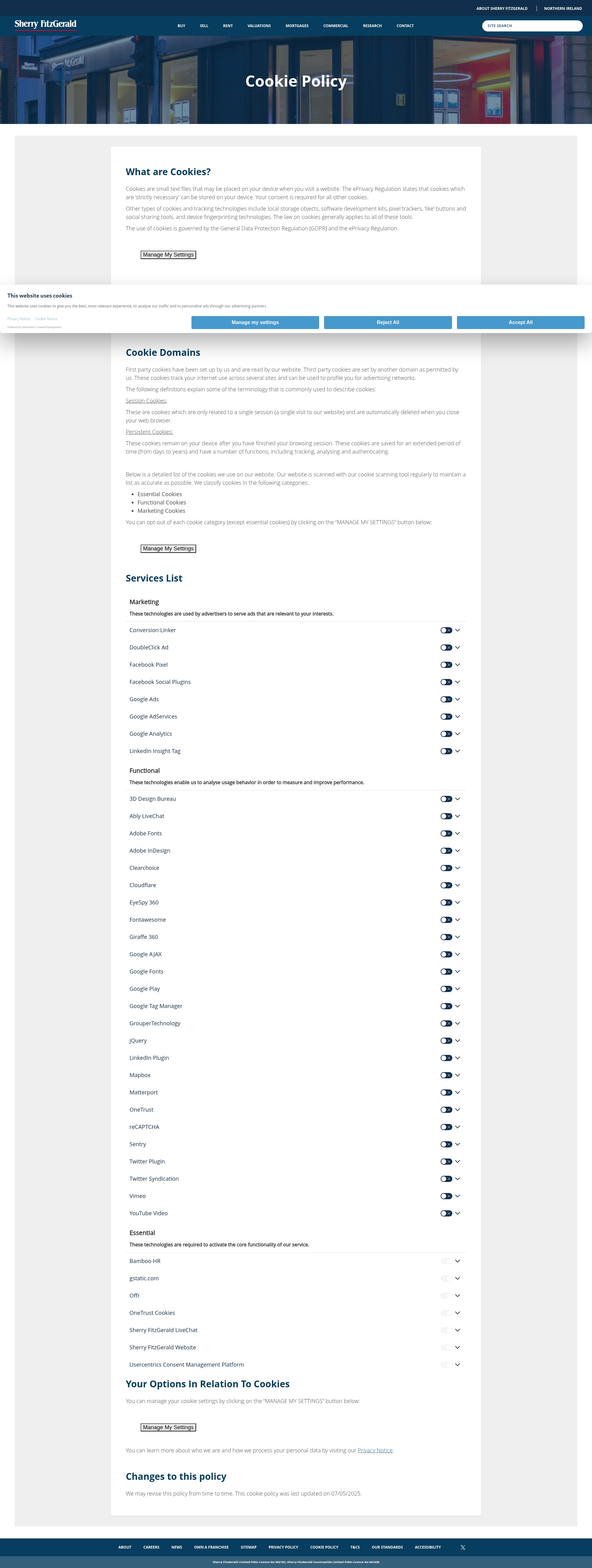 Screenshot of sherryfitz.ie