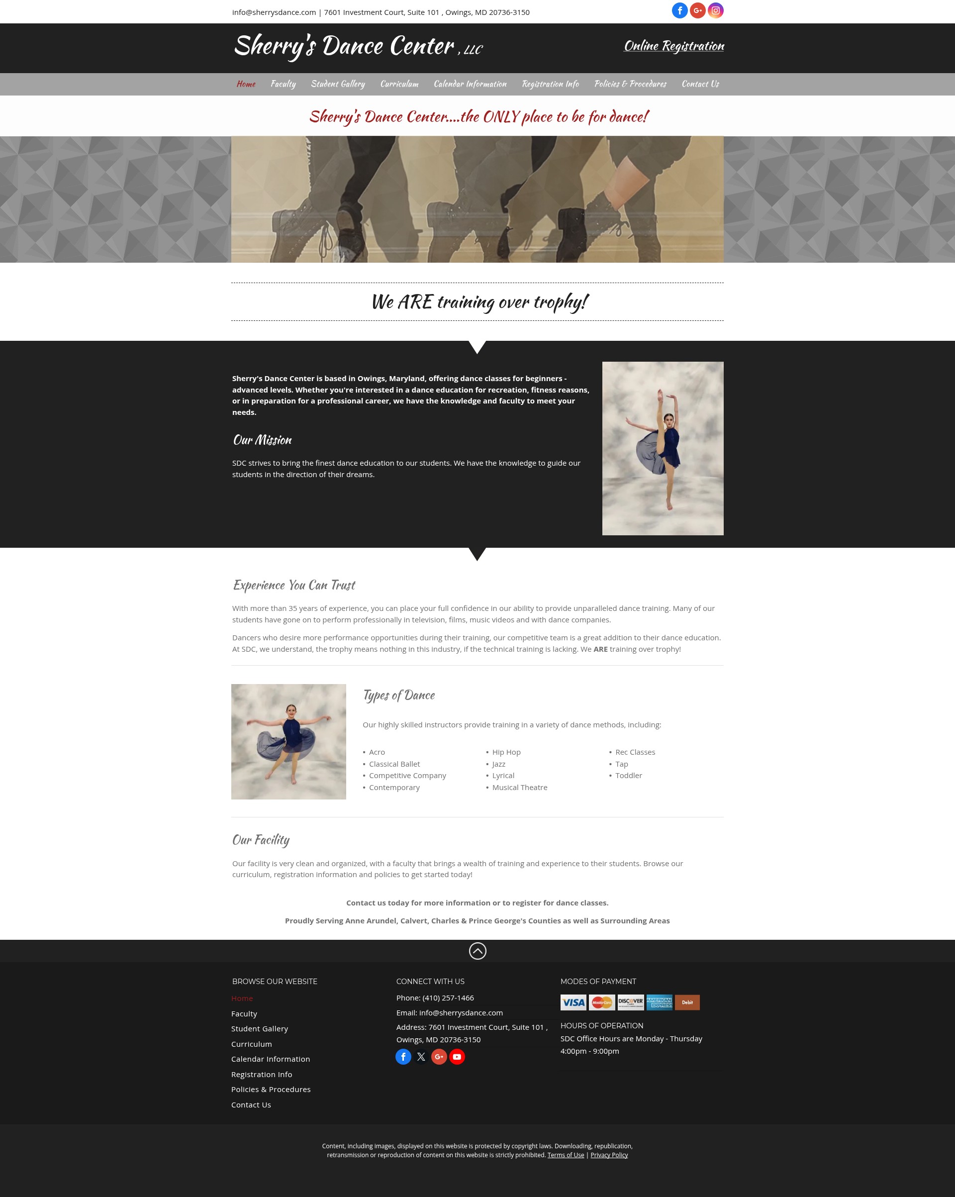 Screenshot of sherrysdance.com