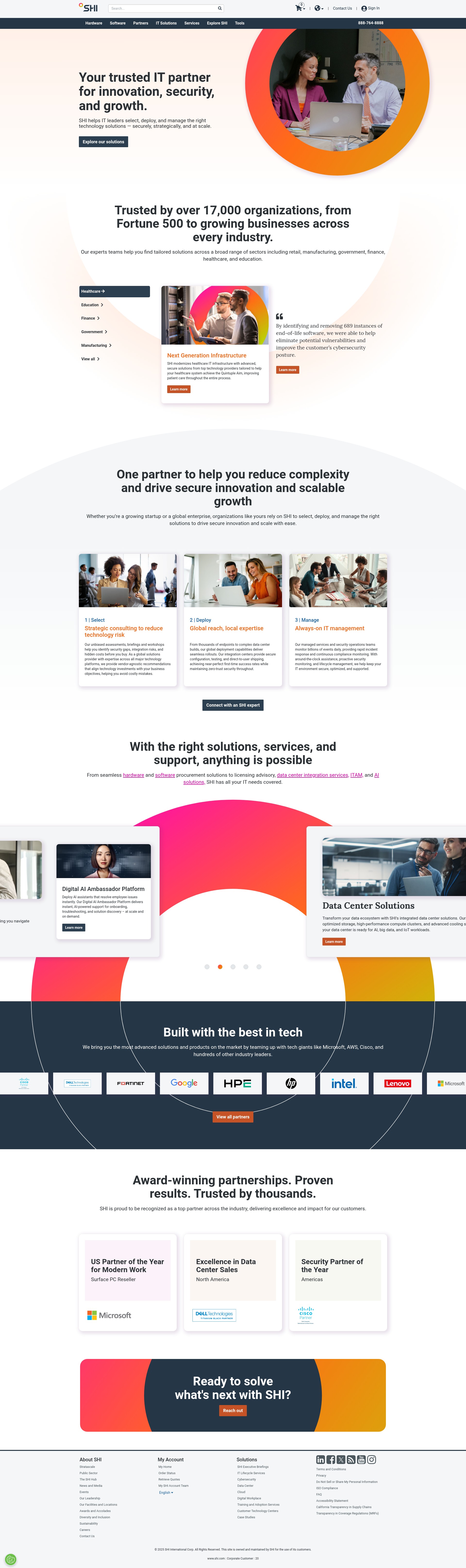 Screenshot of shi.com