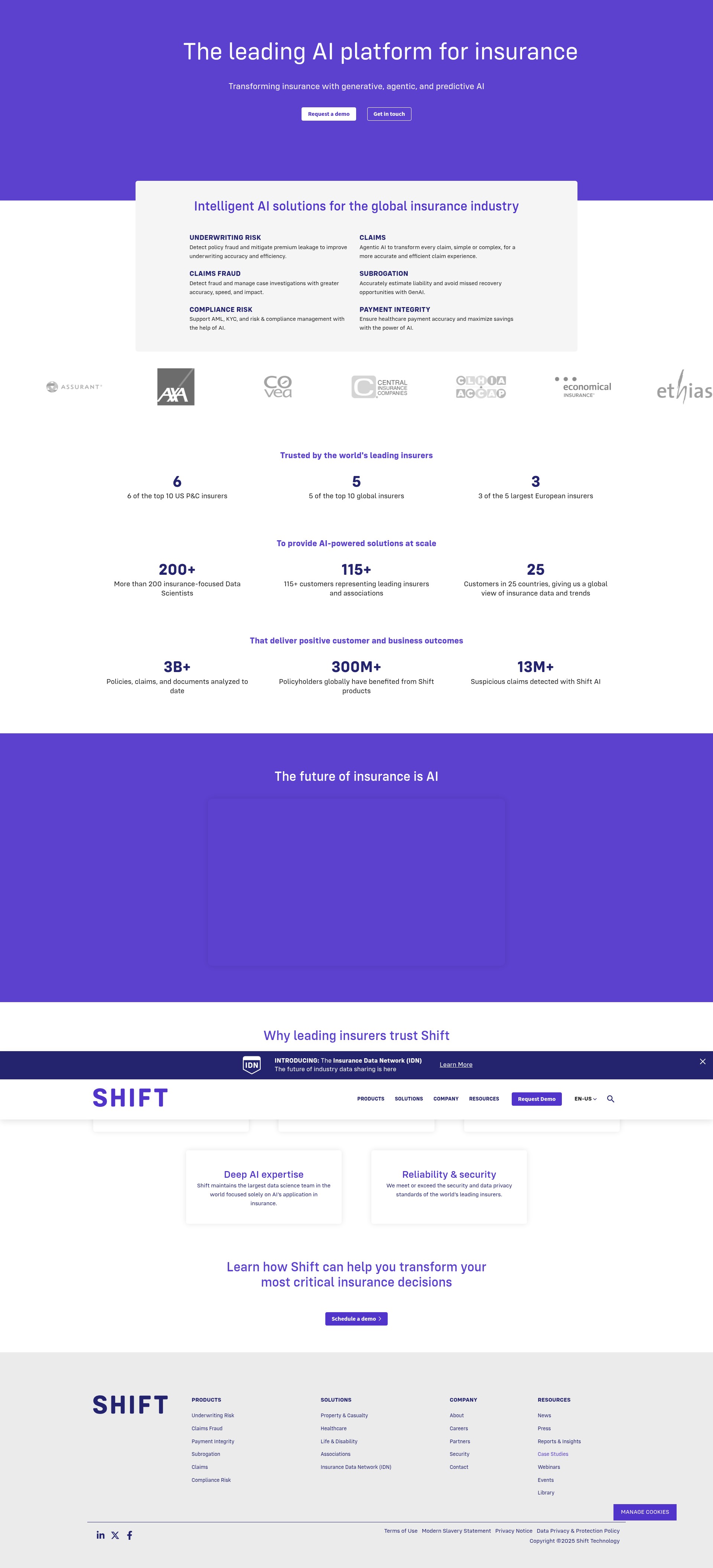 Screenshot of shift-technology.com