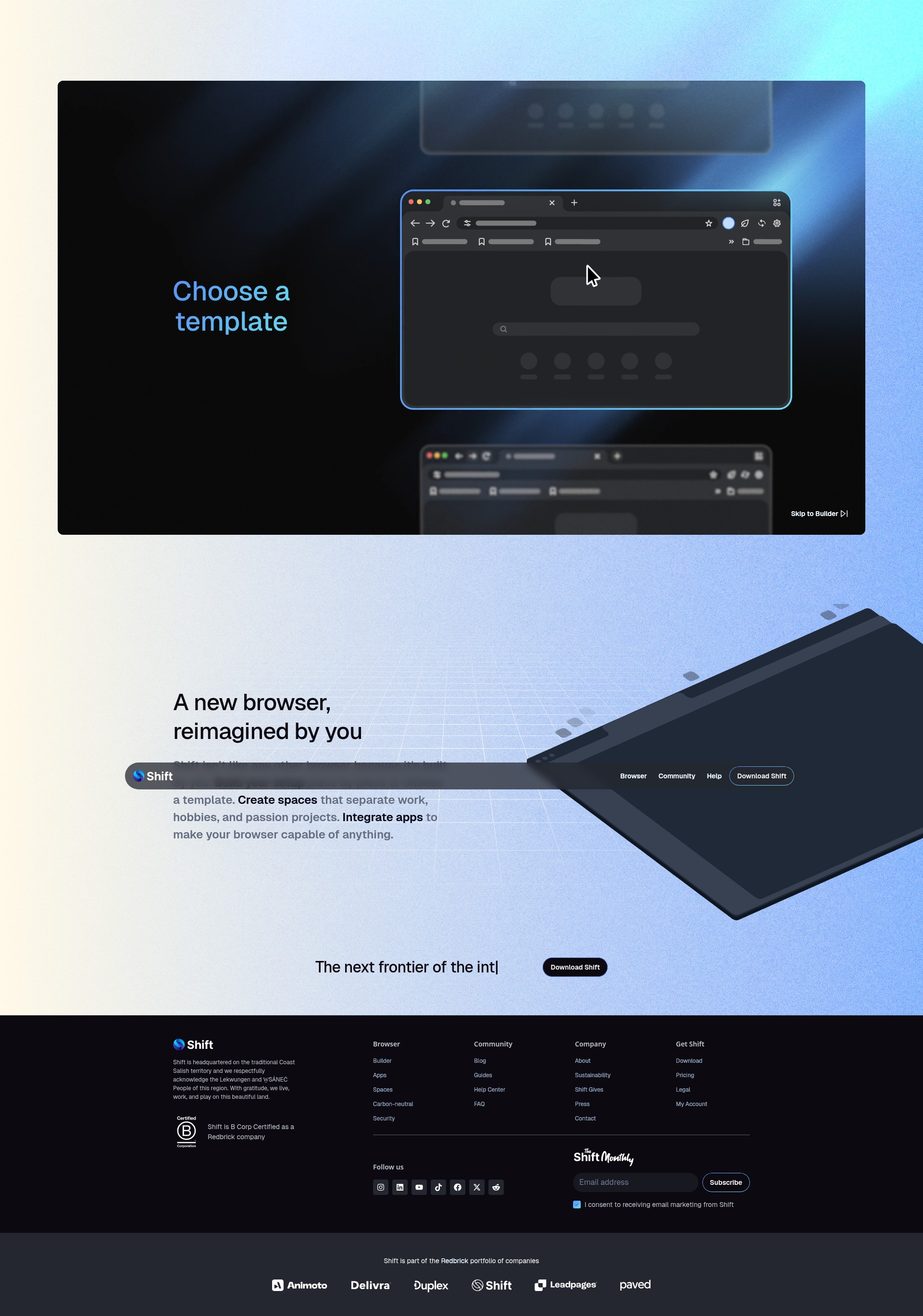Screenshot of shift.com