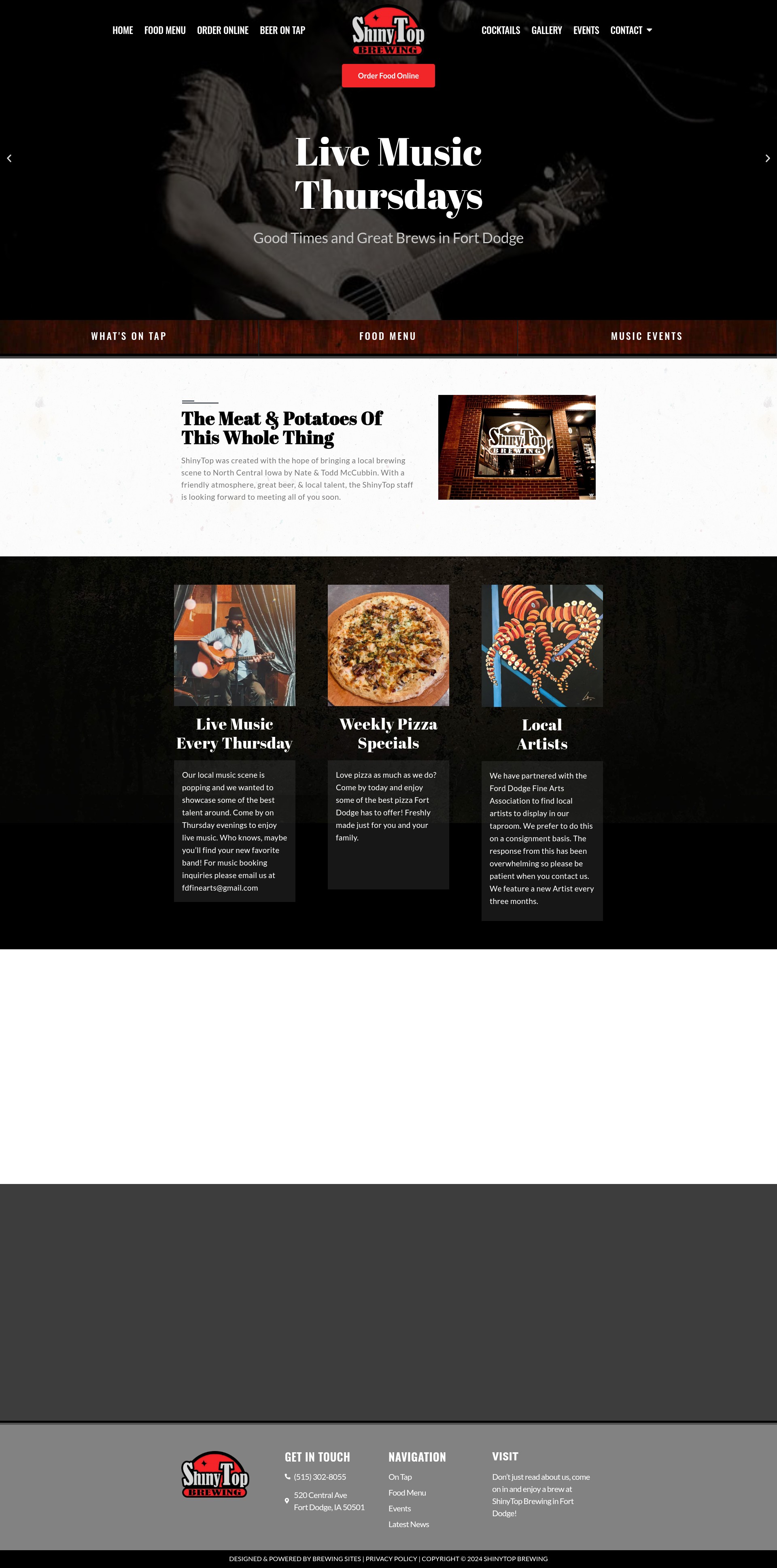 Screenshot of shinytopbrewing.com