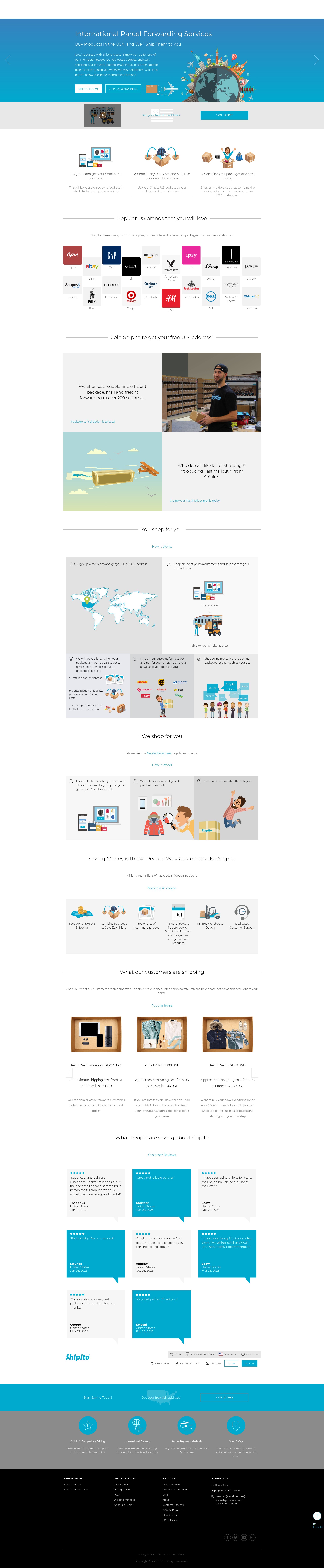 Screenshot of shipito.com