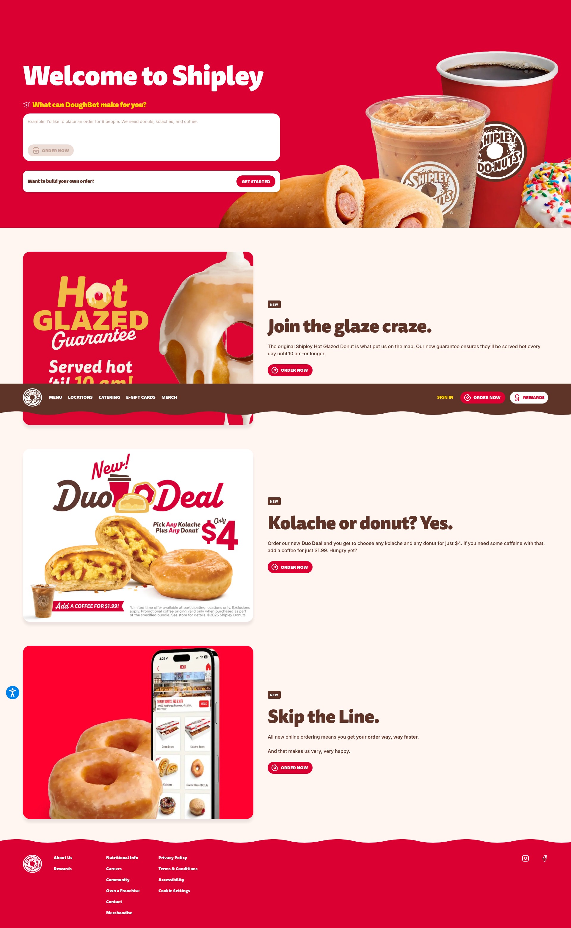 Screenshot of shipleydonuts.com