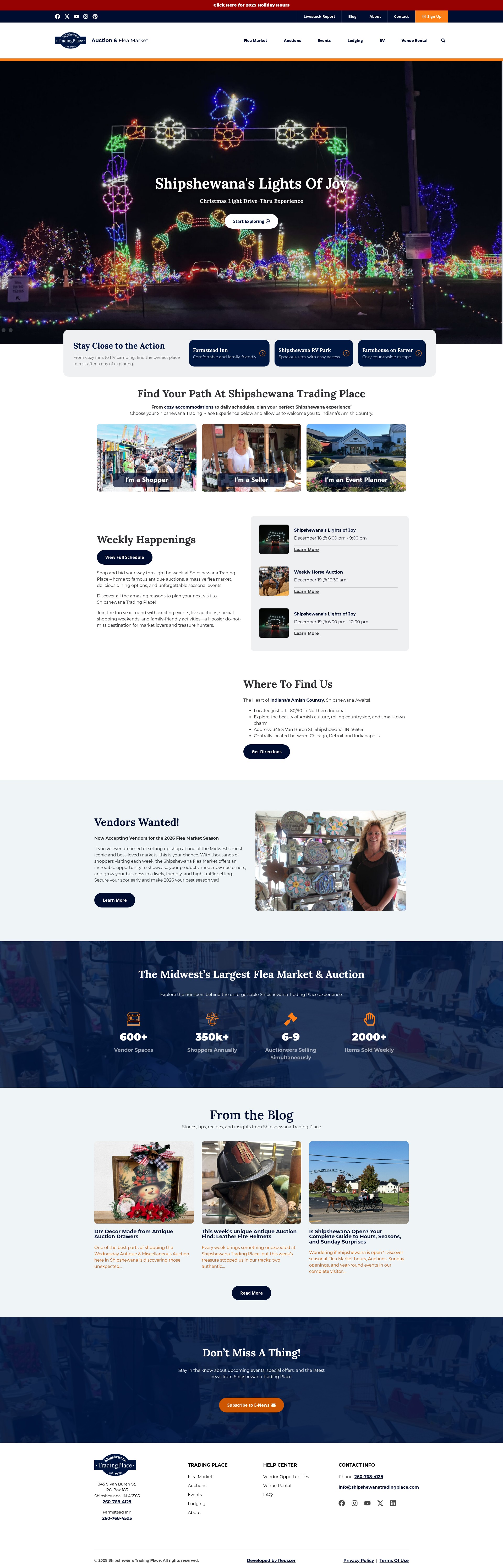 Screenshot of shipshewanatradingplace.com
