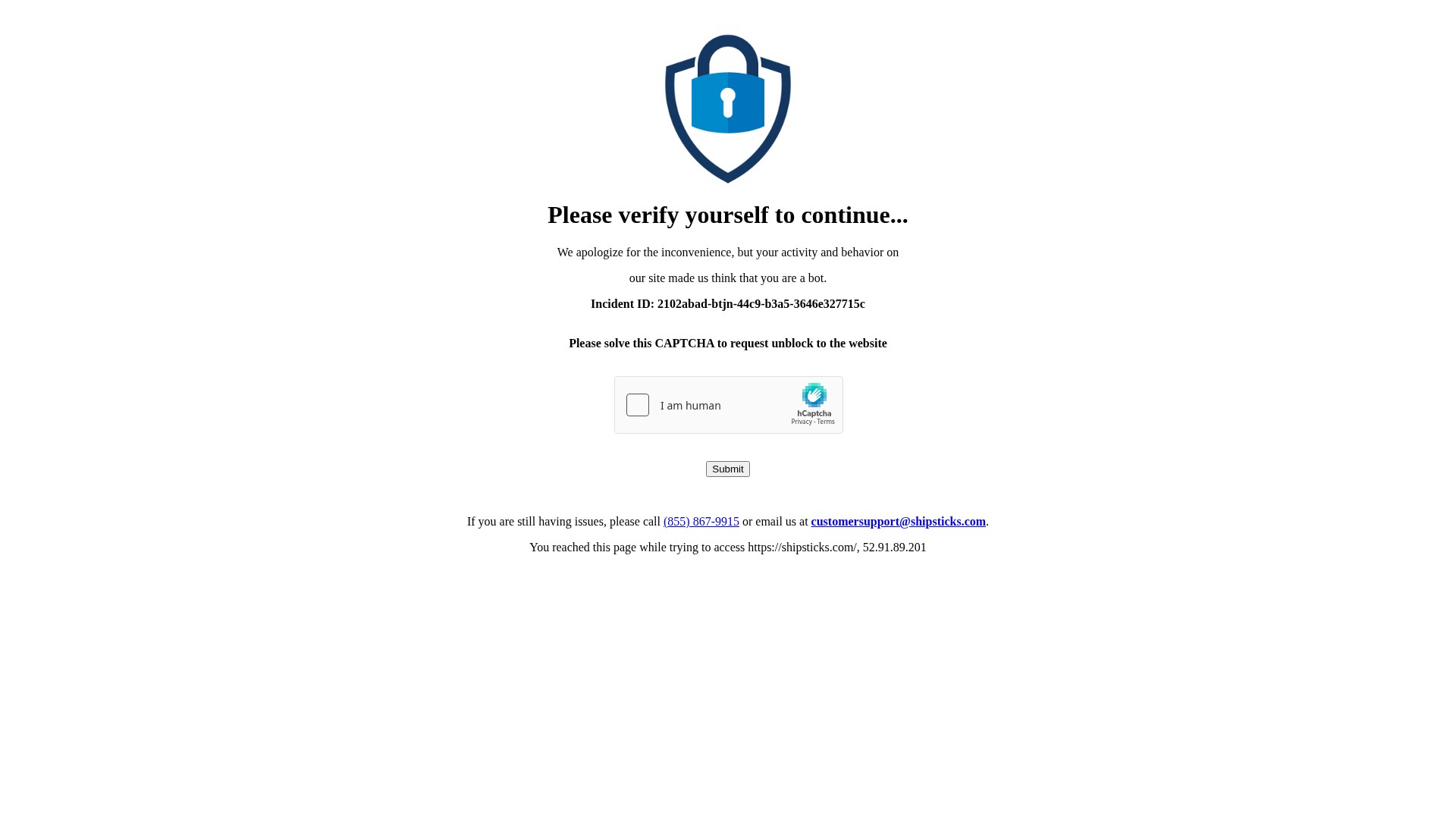 Screenshot of shipsticks.com