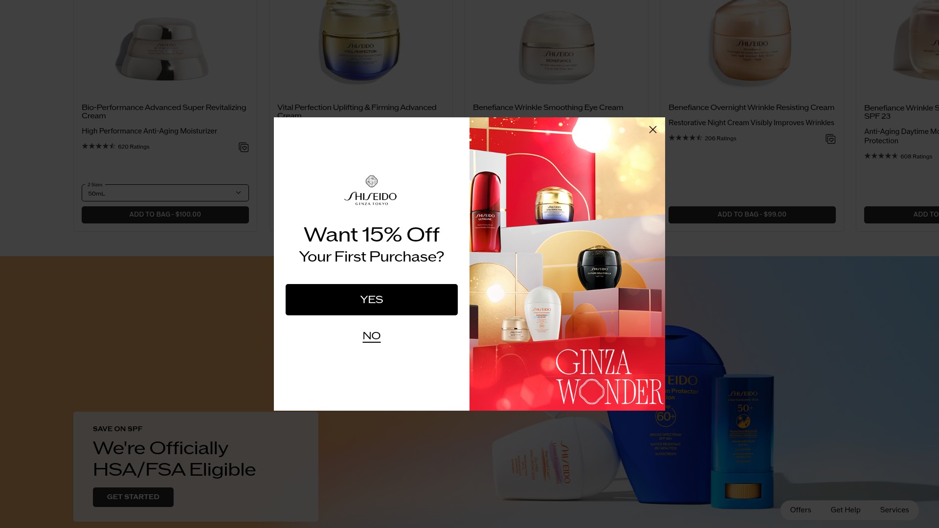 Screenshot of shiseido.com