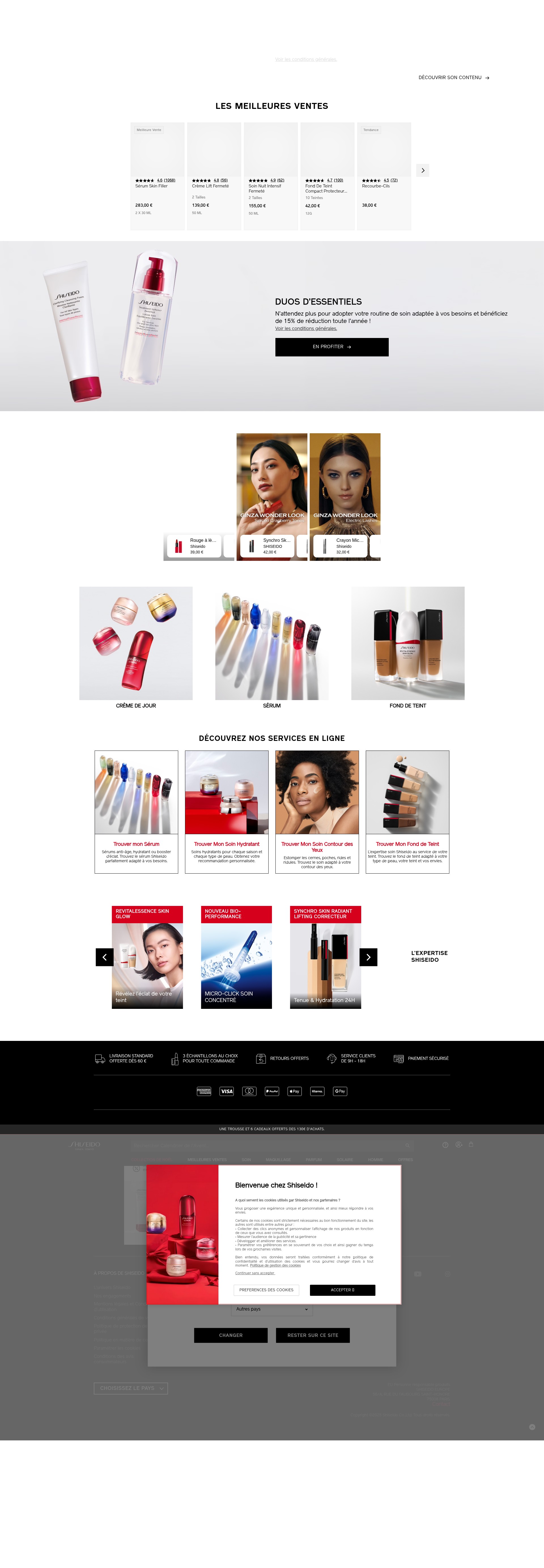 Screenshot of shiseido.fr