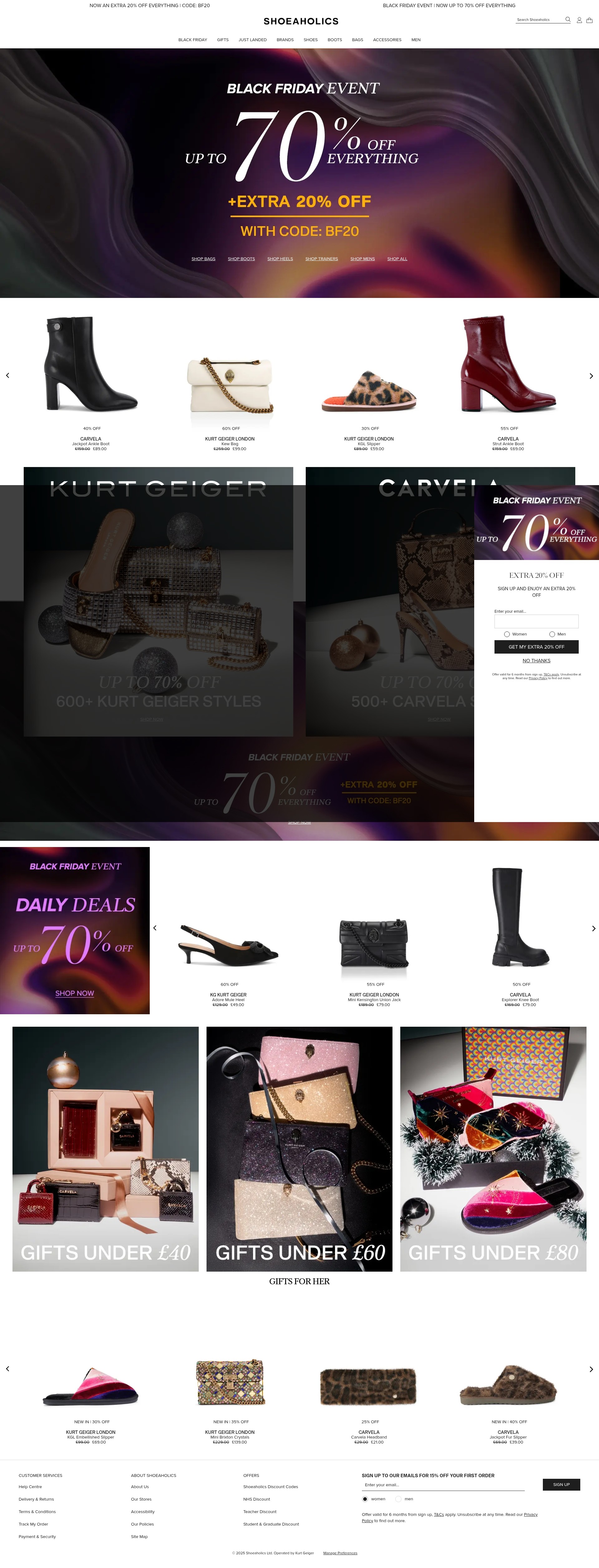 Screenshot of shoeaholics.com