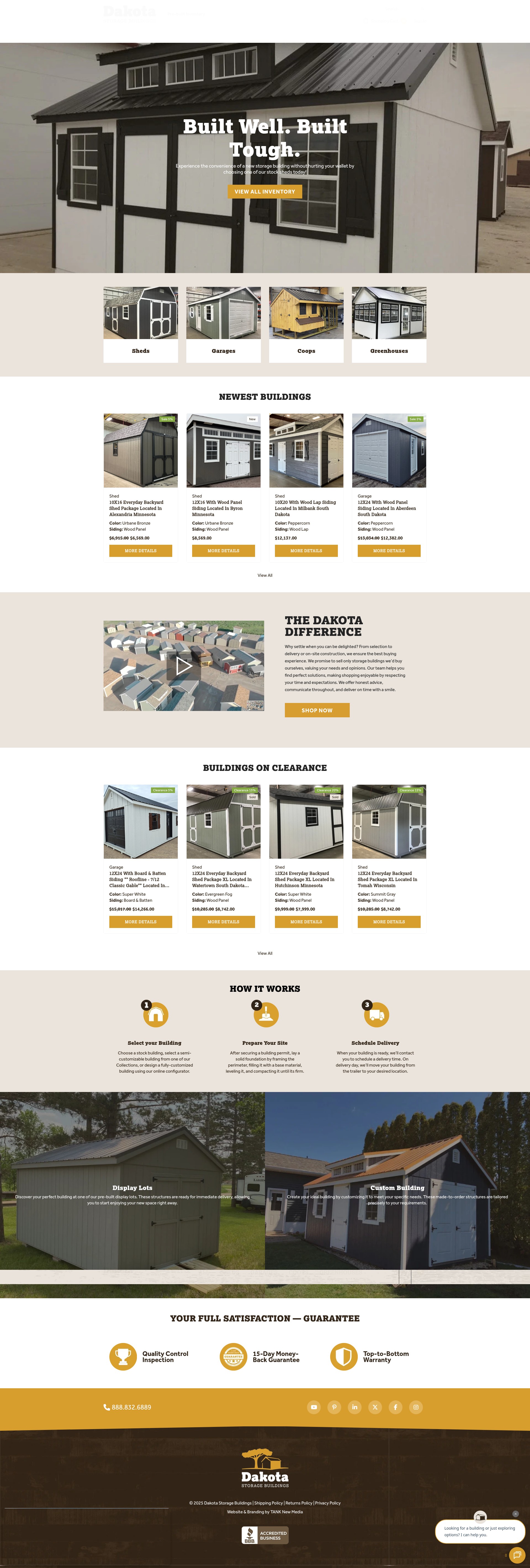 Screenshot of shop.dakotastorage.com