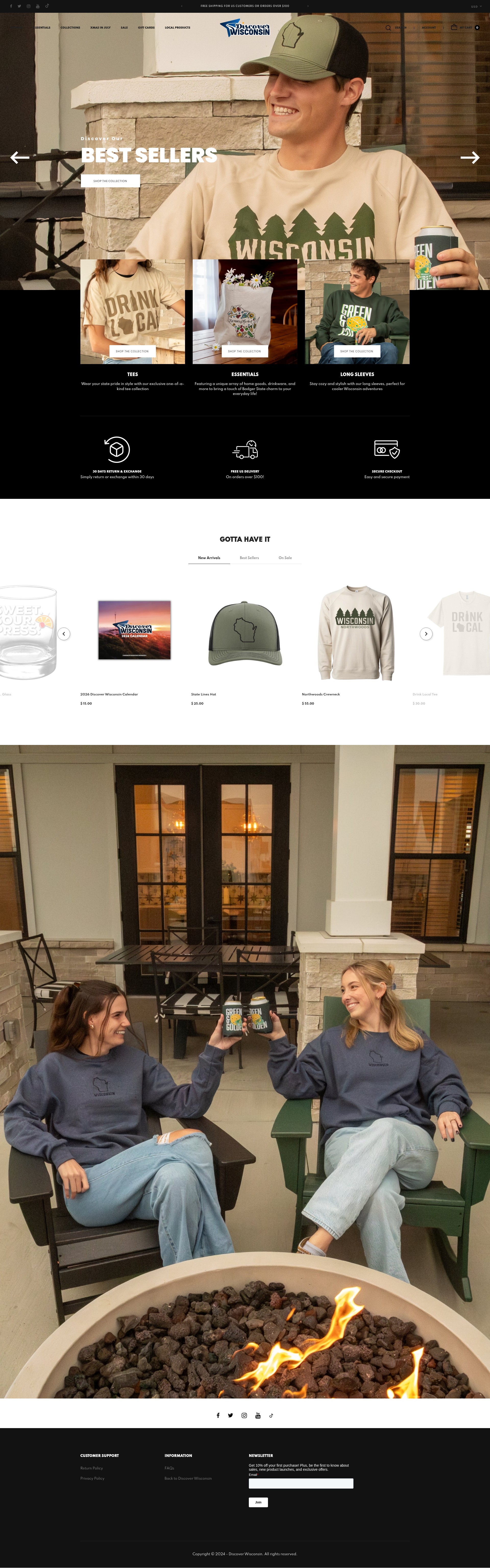 Screenshot of shop.discoverwisconsin.com