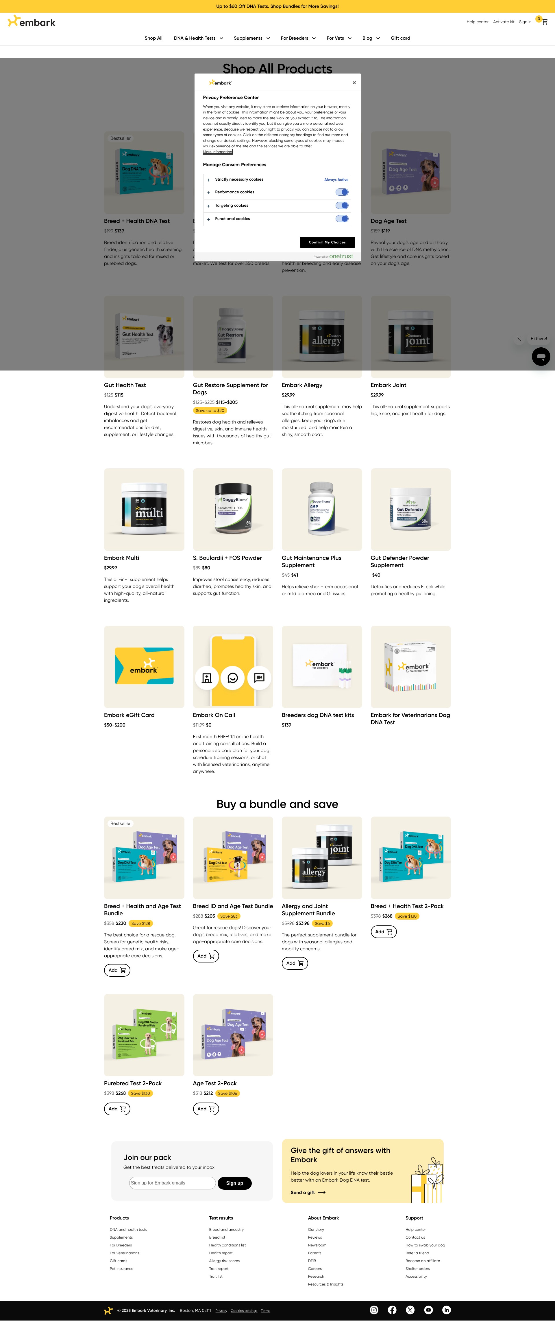 Screenshot of shop.embarkvet.com
