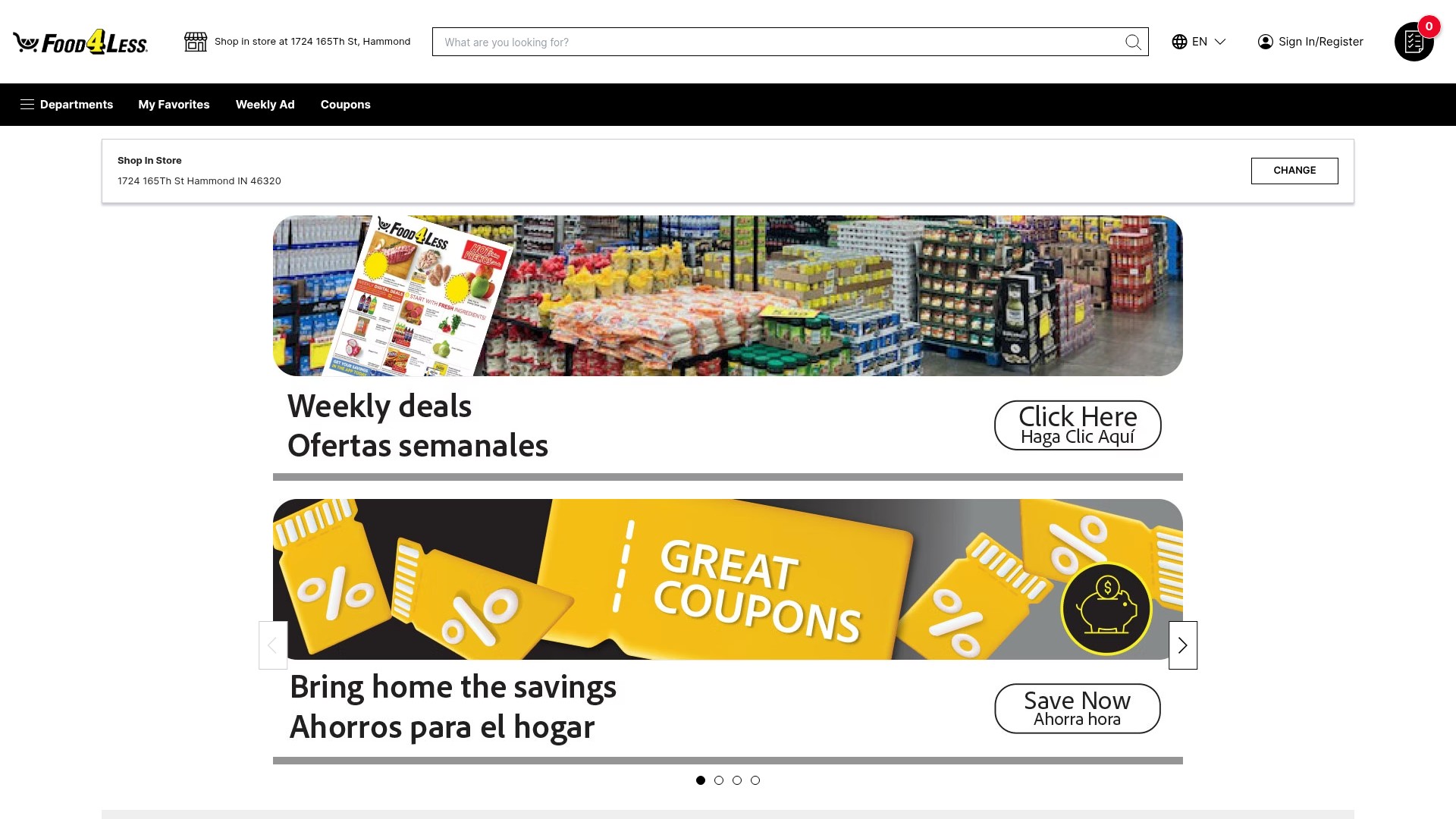 Screenshot of shop.food4less.com