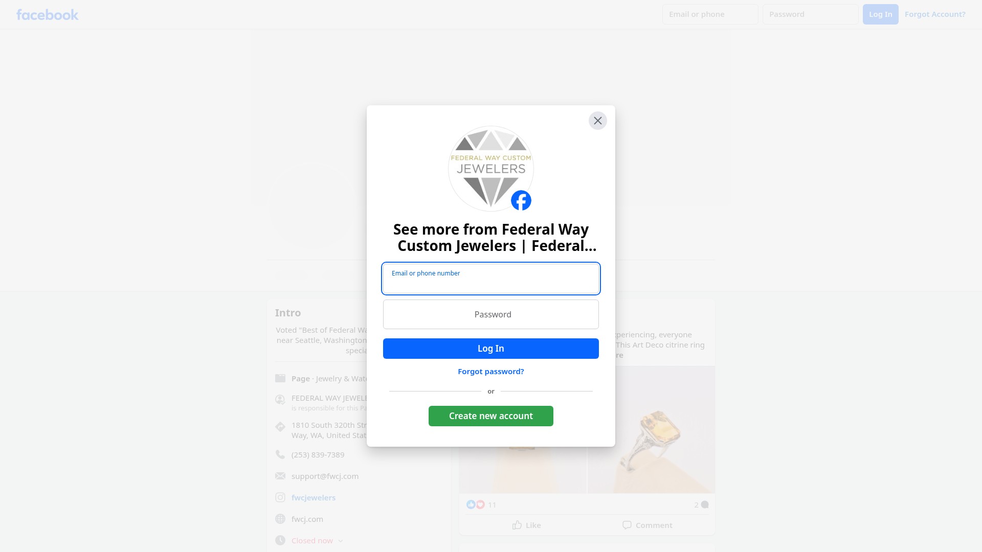 Screenshot of shop.fwcj.com