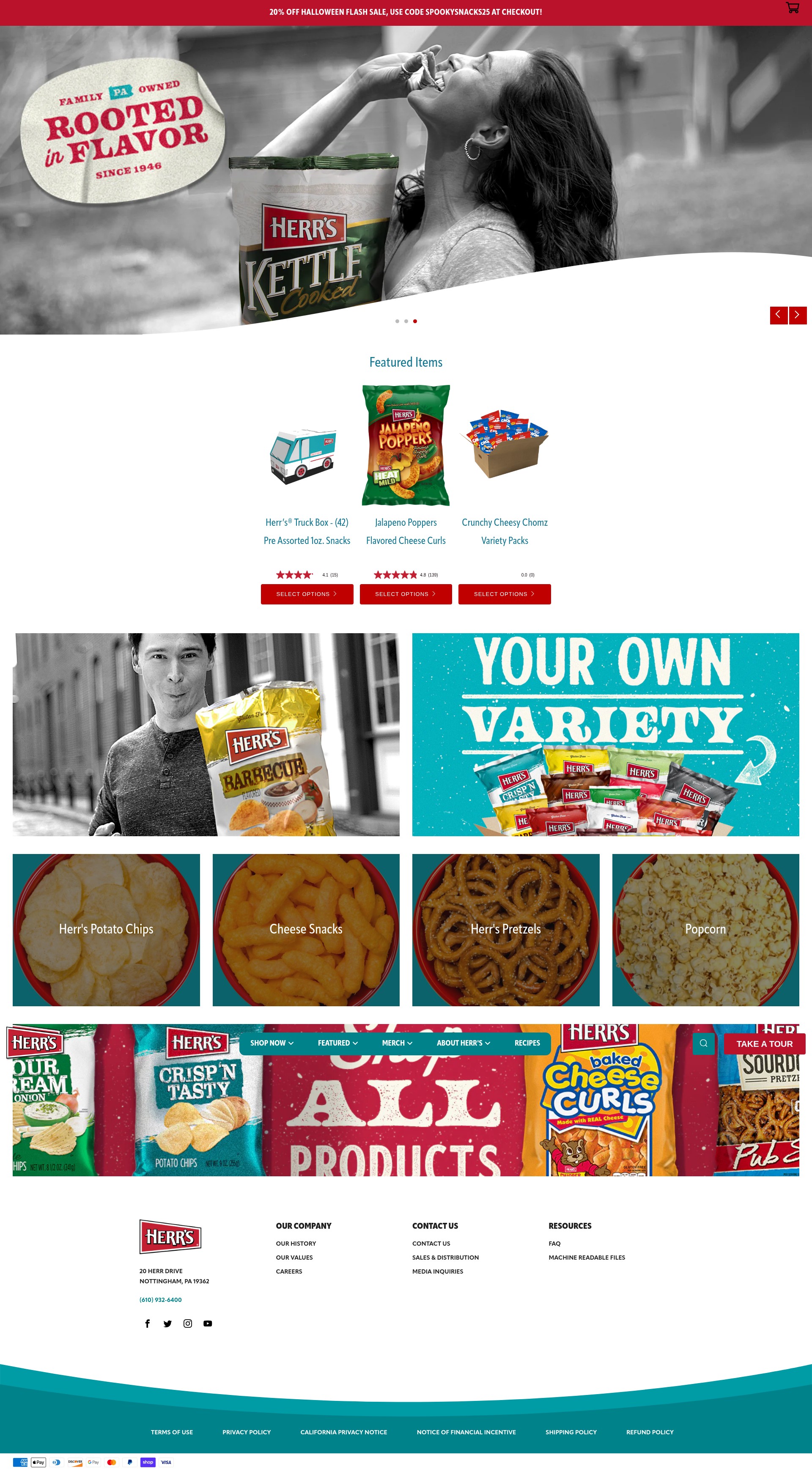 Screenshot of shop.herrs.com