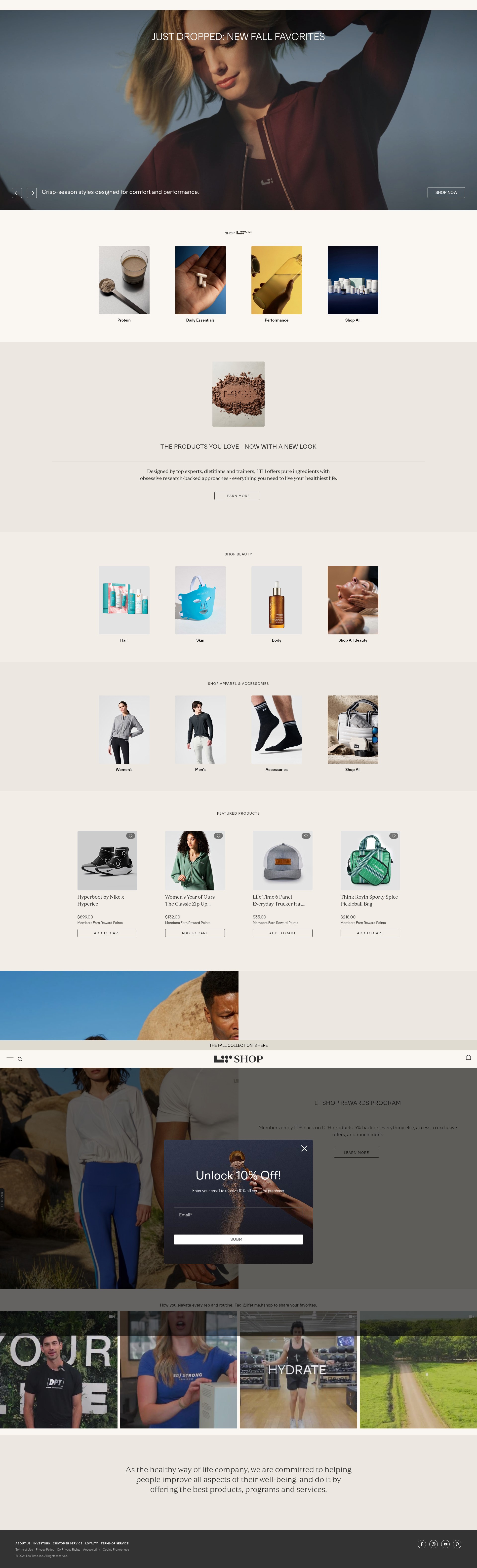 Screenshot of shop.lifetime.life