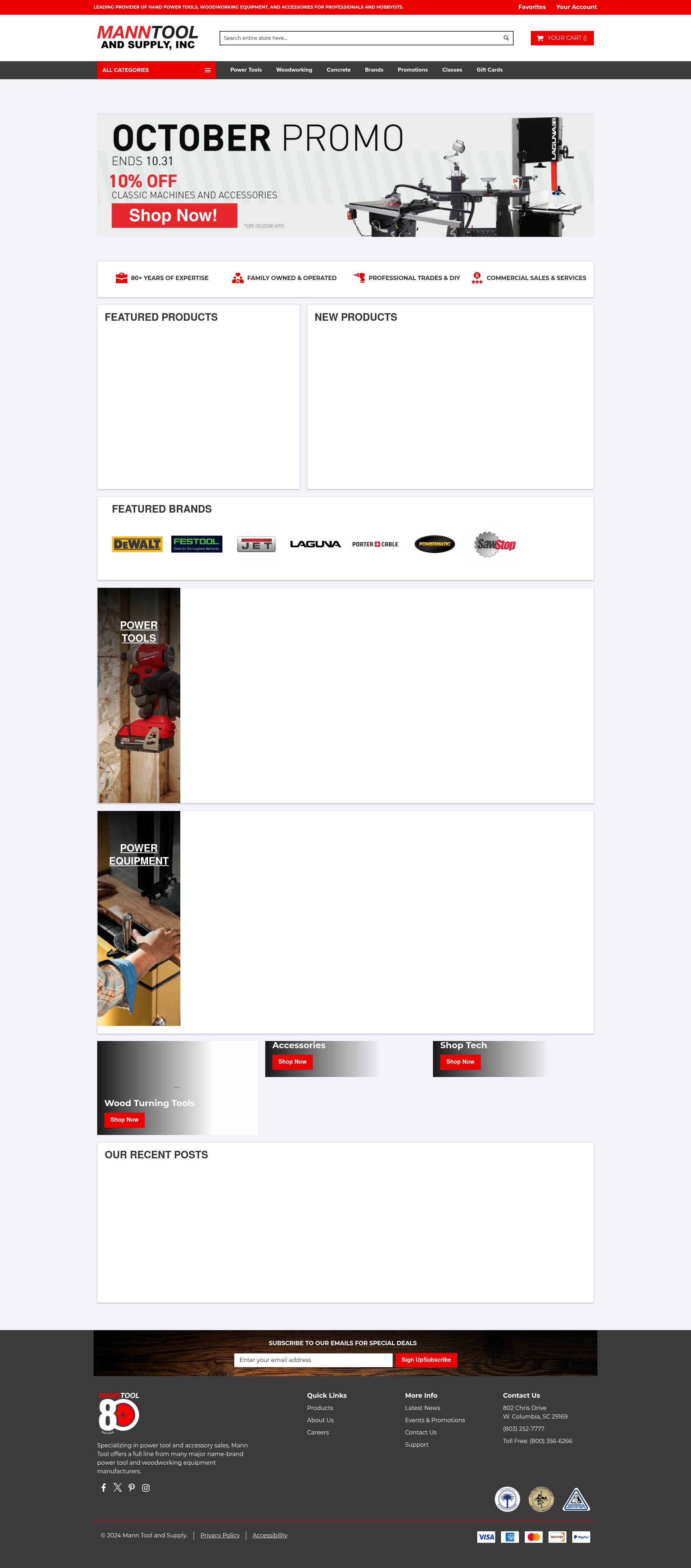 Screenshot of shop.manntools.com