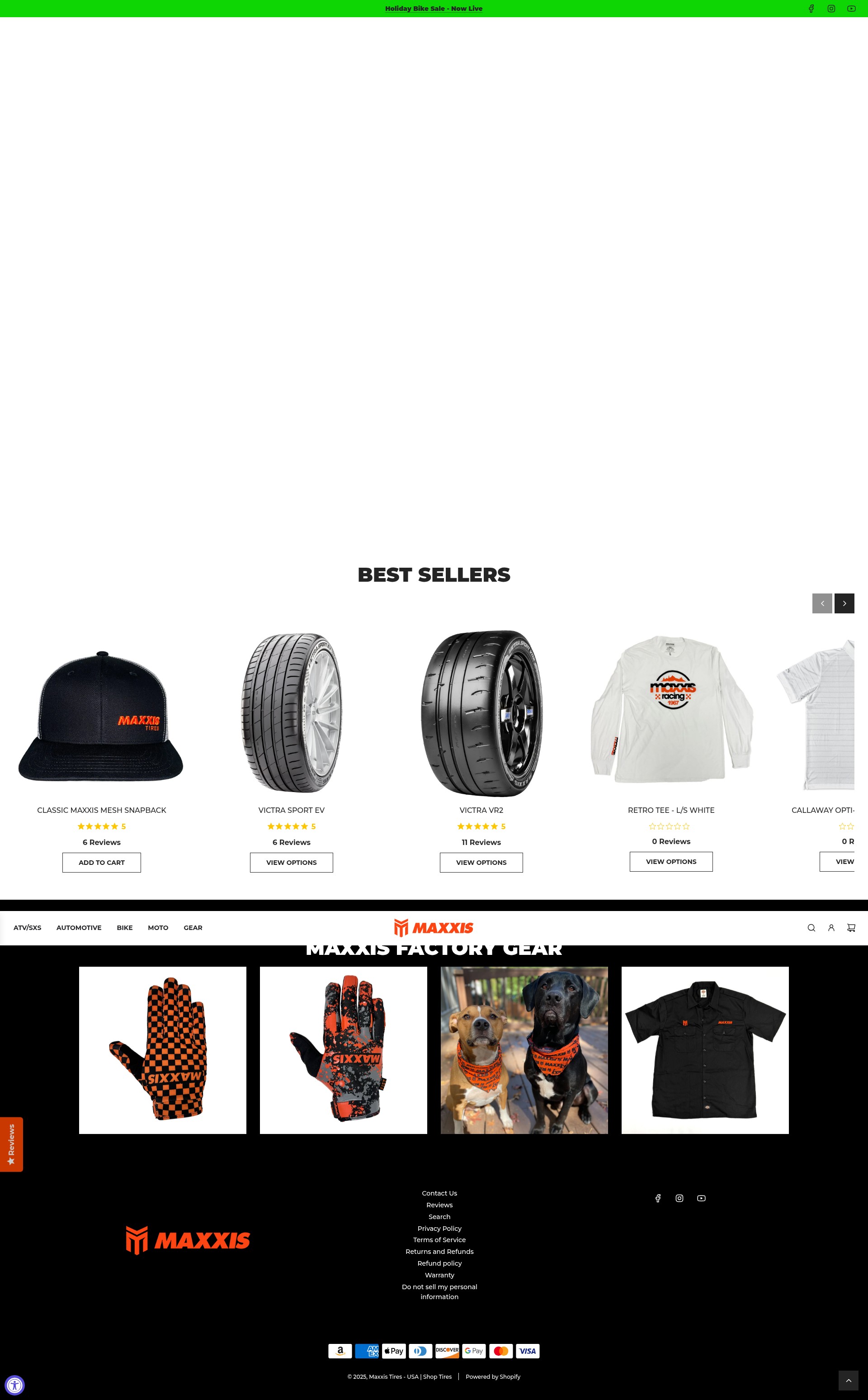 Screenshot of shop.maxxis.com