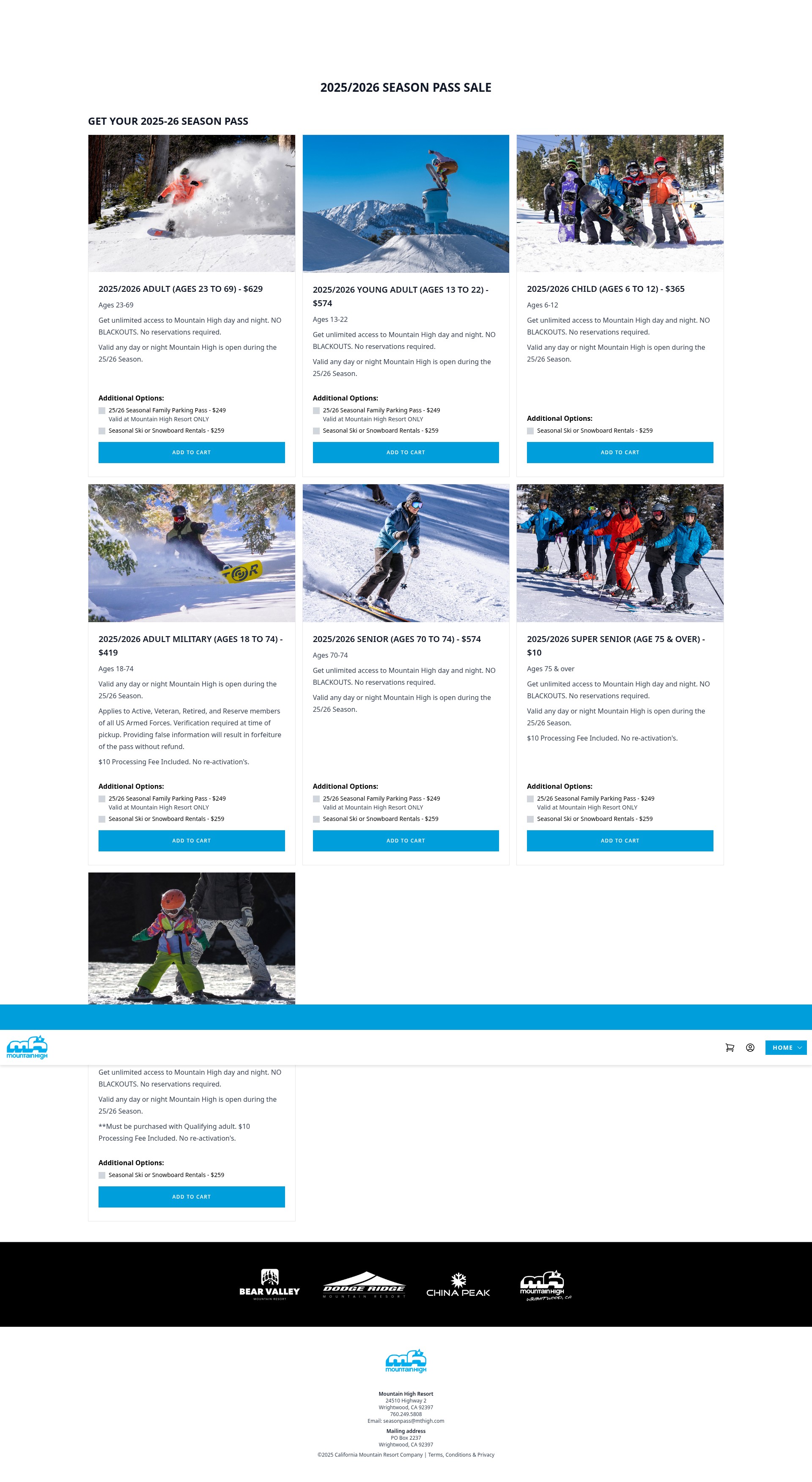 Screenshot of shop.mthigh.com