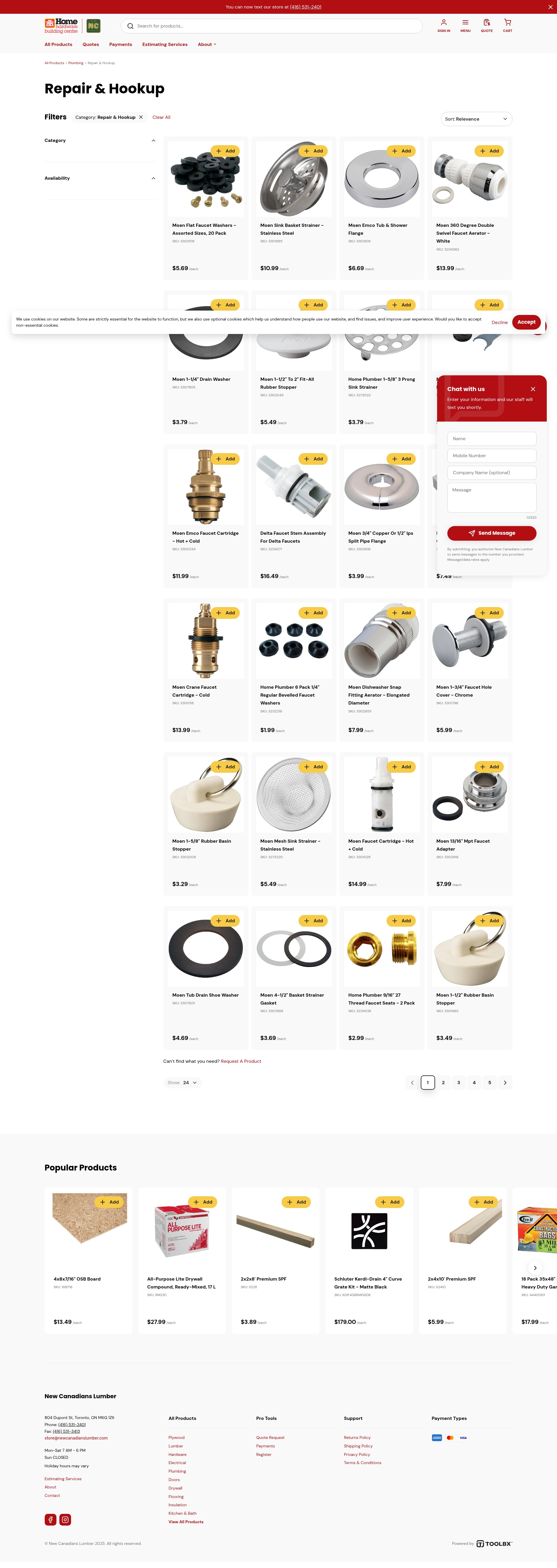 Screenshot of shop.newcanadianslumber.com