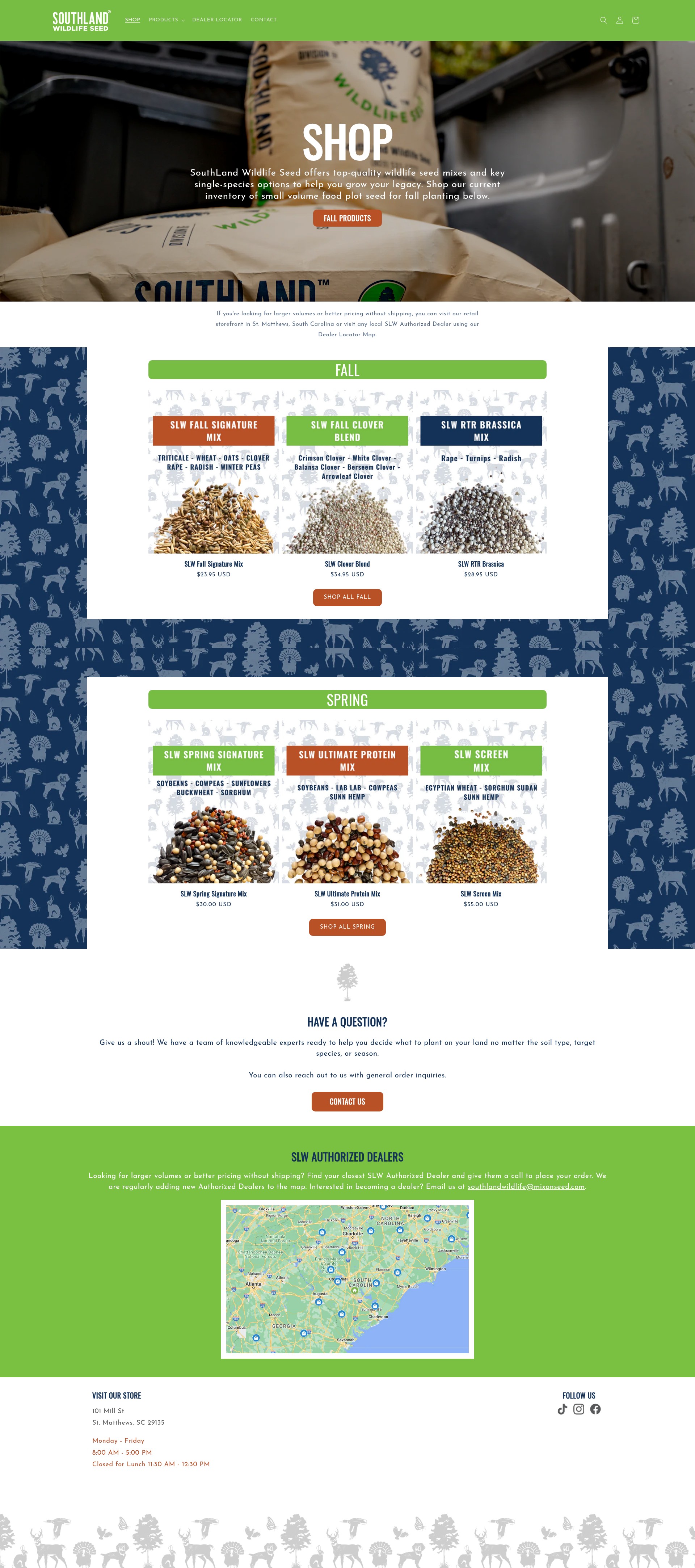 Screenshot of shop.southlandwildlife.com