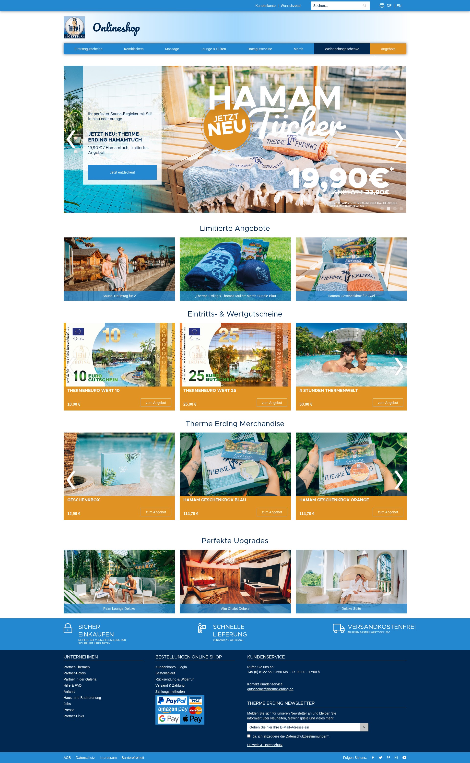 Screenshot of shop.therme-erding.de