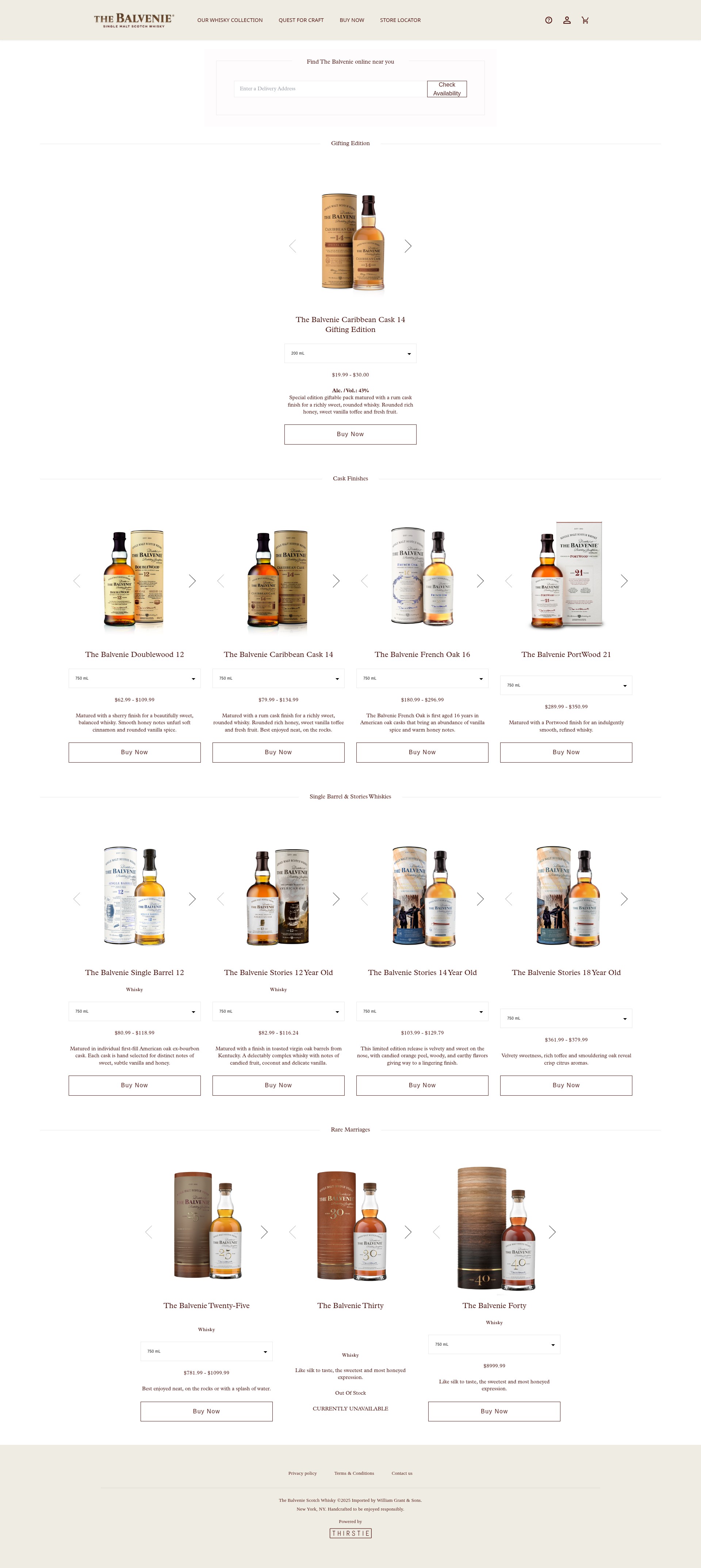 Screenshot of shop.us.thebalvenie.com
