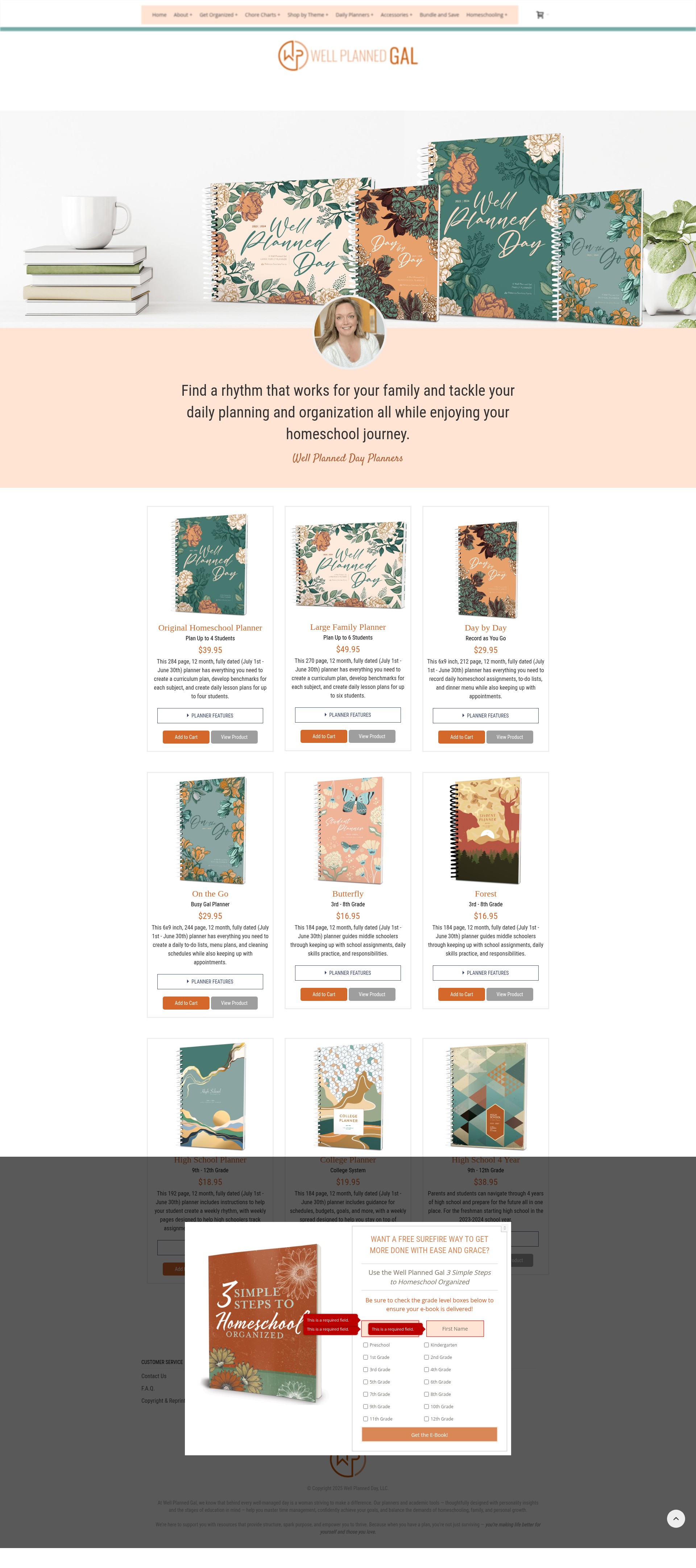 Screenshot of shop.wellplannedgal.com