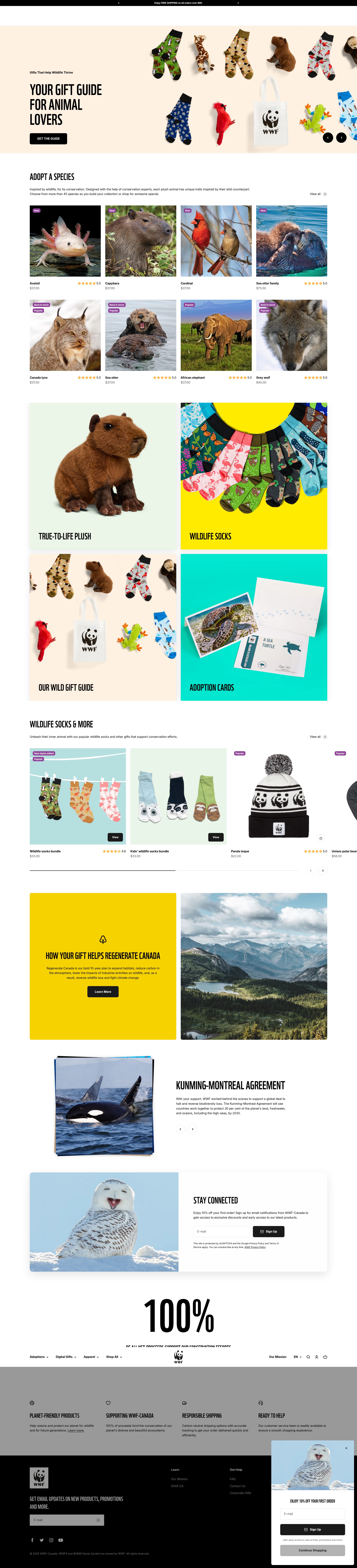 Screenshot of shop.wwf.ca
