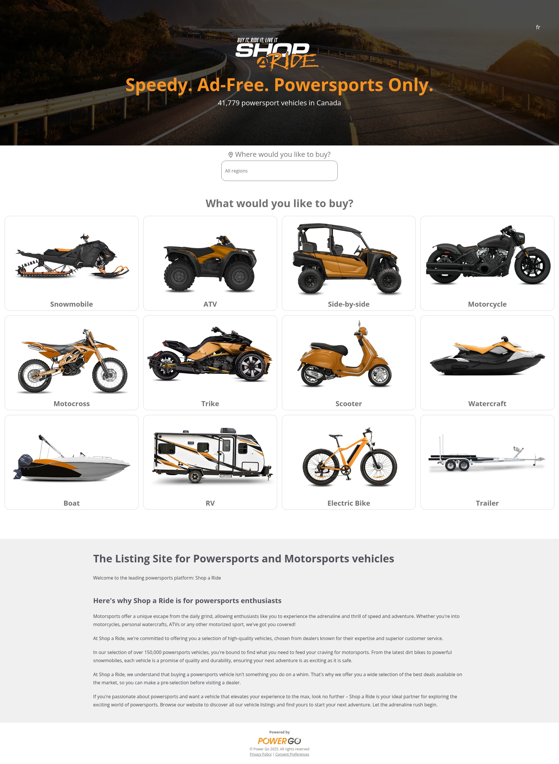 Screenshot of shoparide.ca