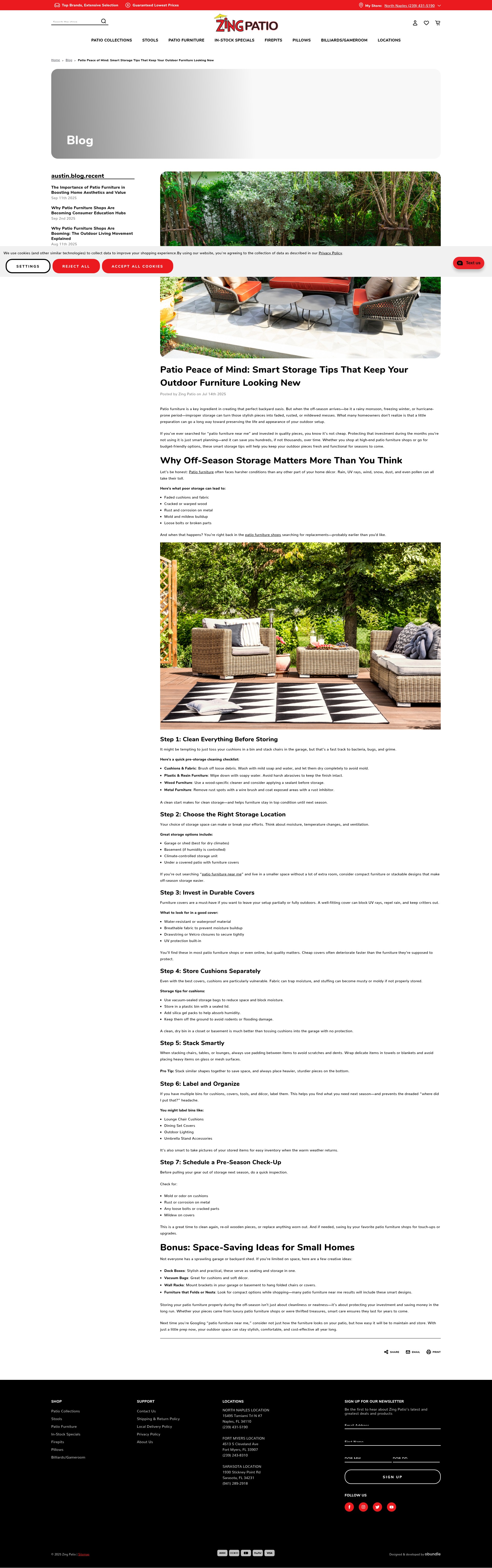 Screenshot of shopatzing.com