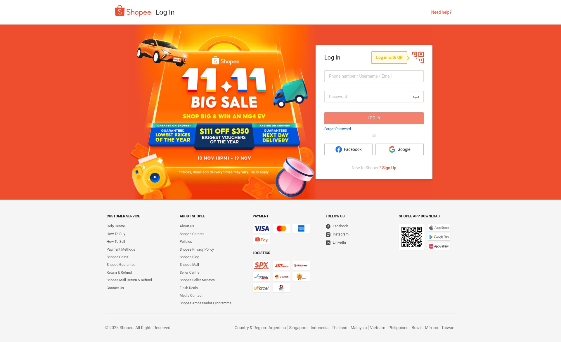 Screenshot of shopee.sg
