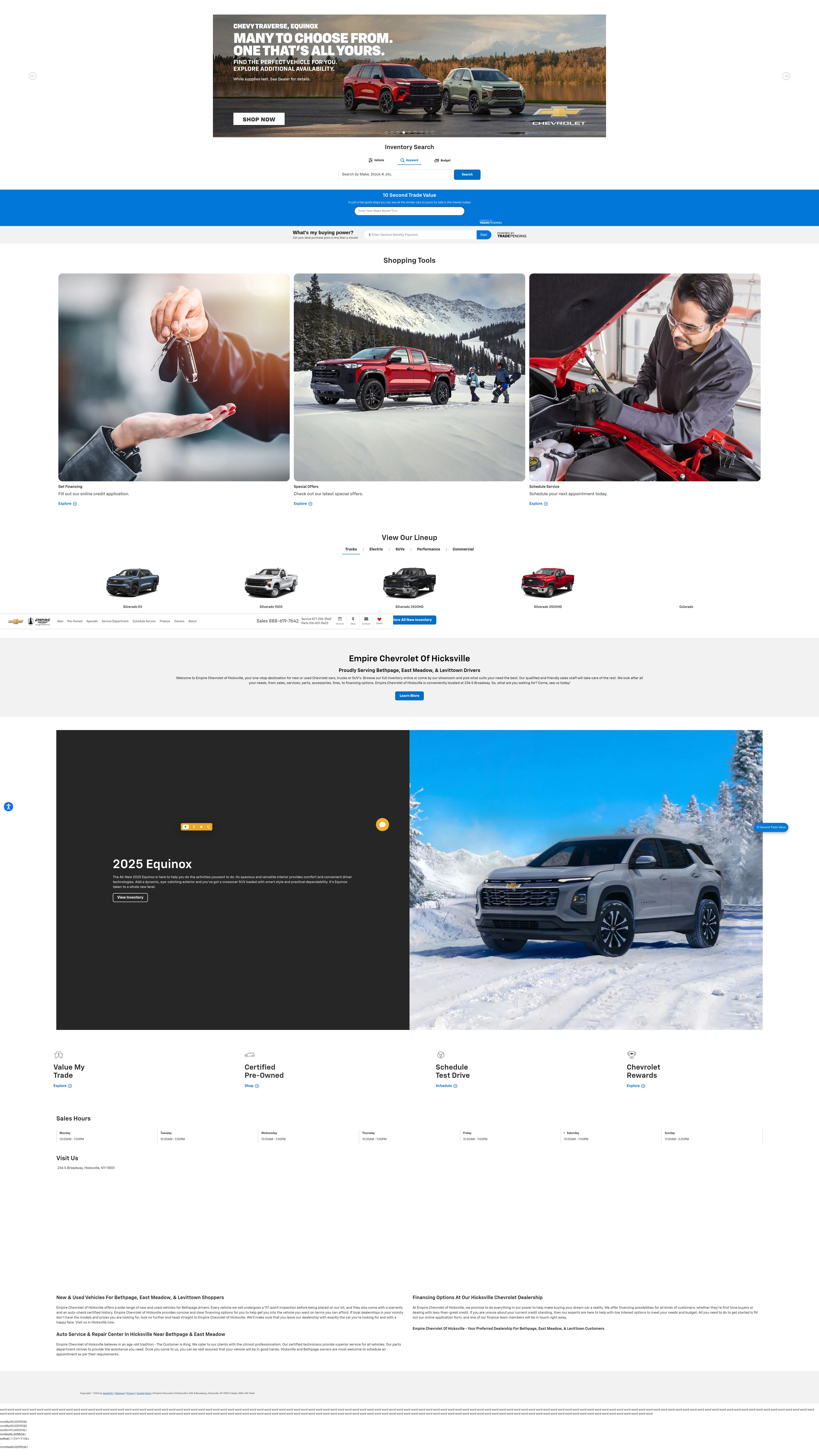 Screenshot of shopempirechevroletofhicksville.com
