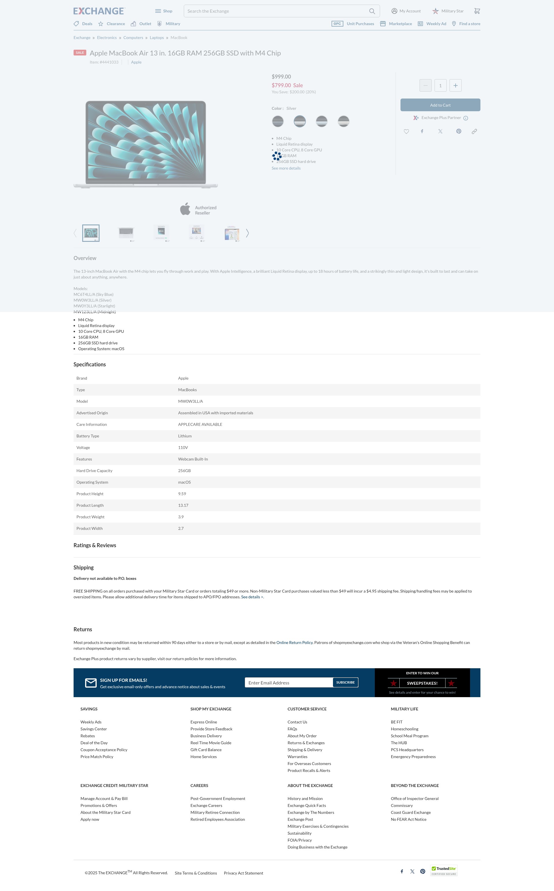 Screenshot of shopmyexchange.com